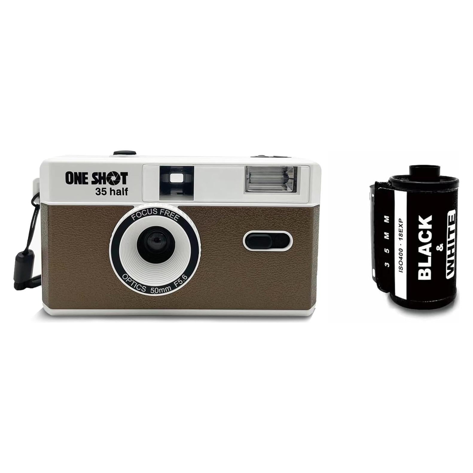 Cámara de película 35 mm 1 Shot Retro Reutilizable Marrón