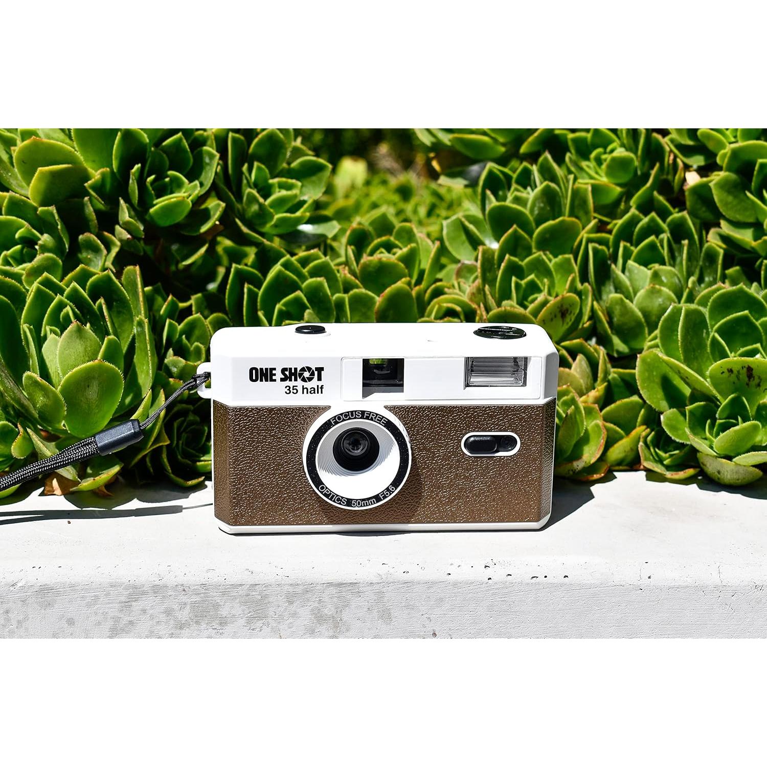 Cámara de película 35 mm 1 Shot Retro Reutilizable Marrón