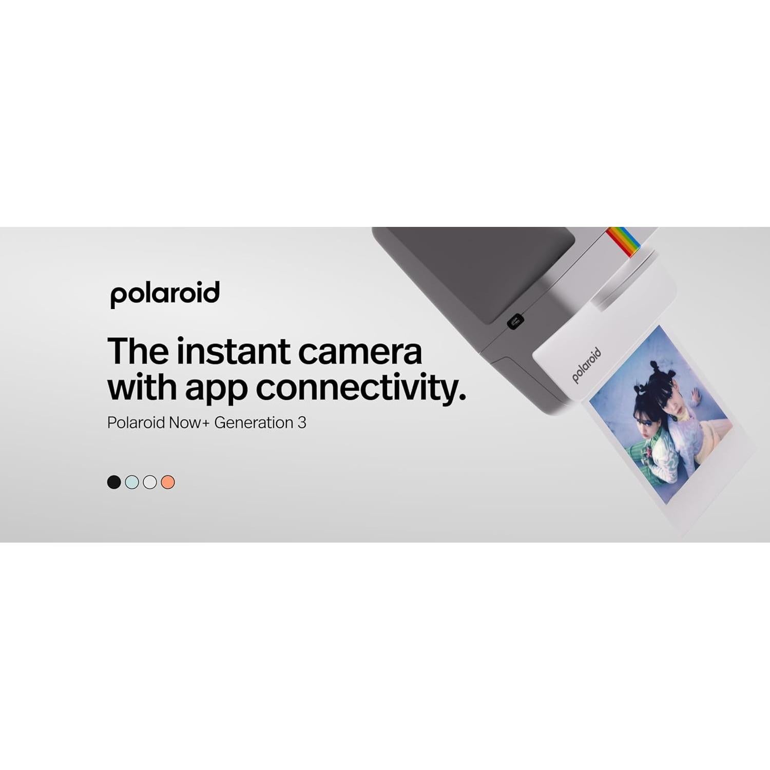 Polaroid Now+ 3rd Generation I-Type Instant Film Camera - Bluetooth Connected App Controlled - Coral - Camera Only No Film (9162)