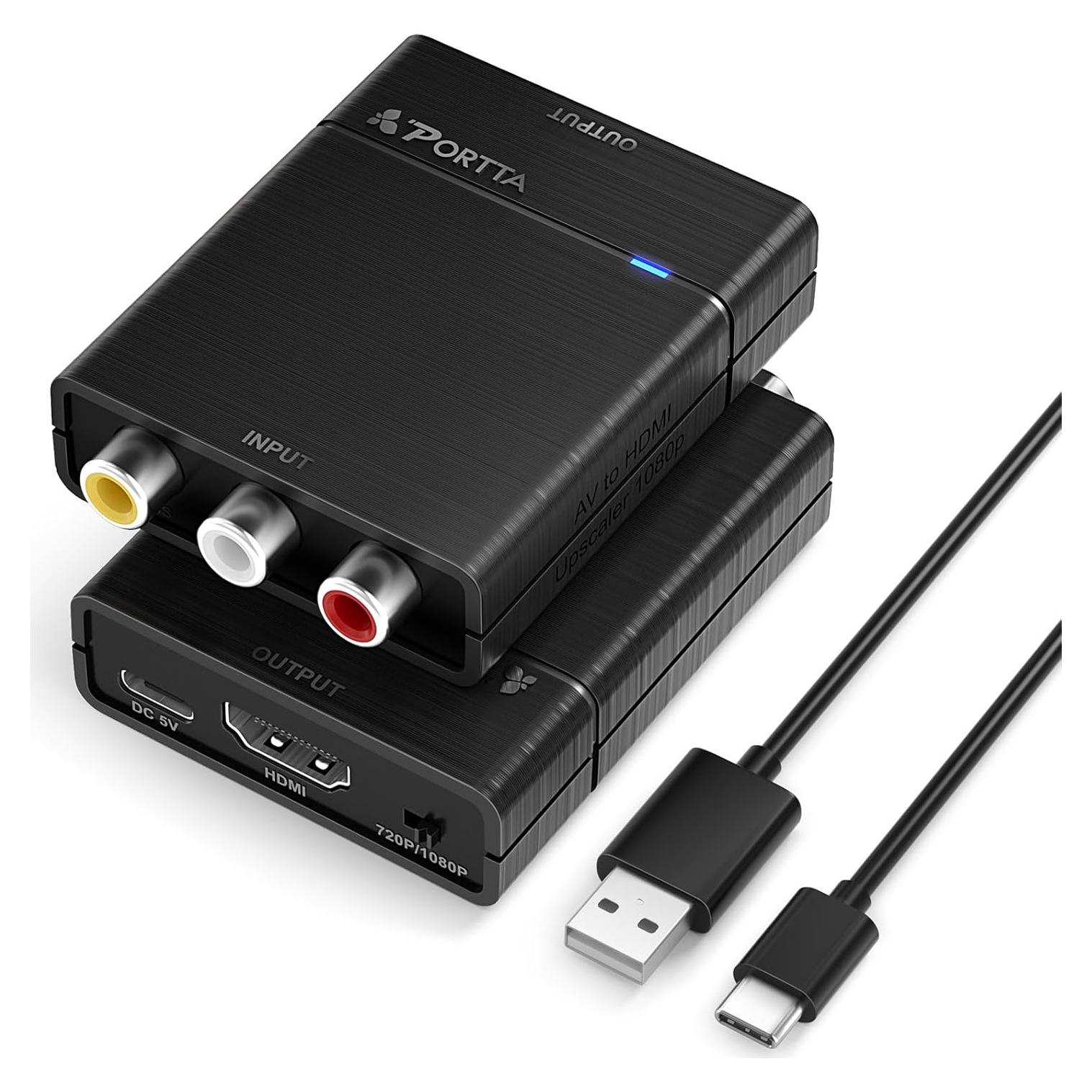 Convertidor de AV a HDMI 1080P Portta - RCA a HDMI