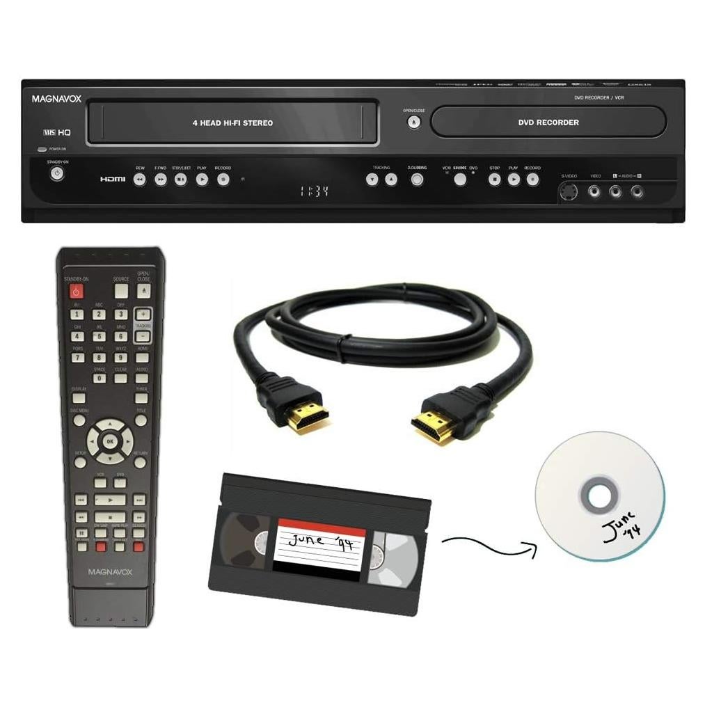 Grabador DVD y VCR Magnavox Combo HDMI 720p 5.44kg