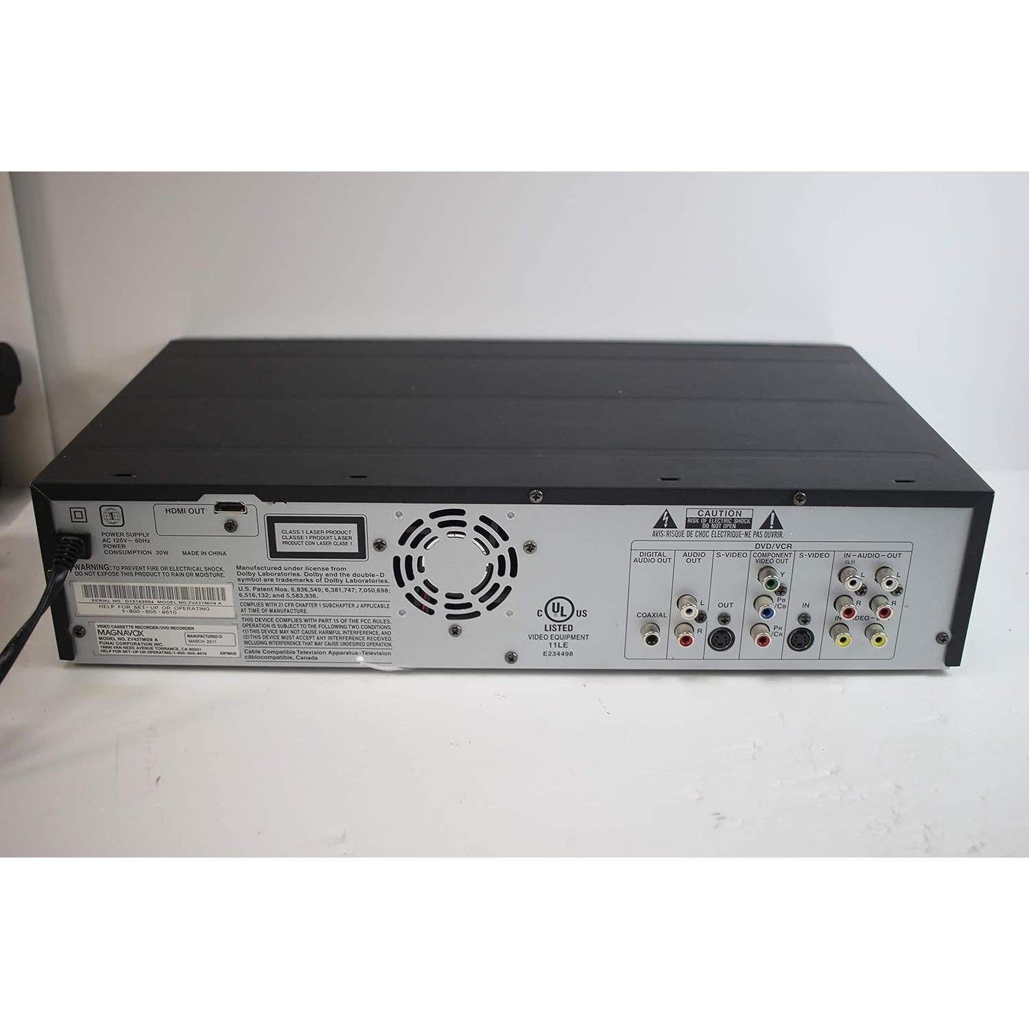 Grabador DVD y VCR Magnavox Combo HDMI 720p 5.44kg