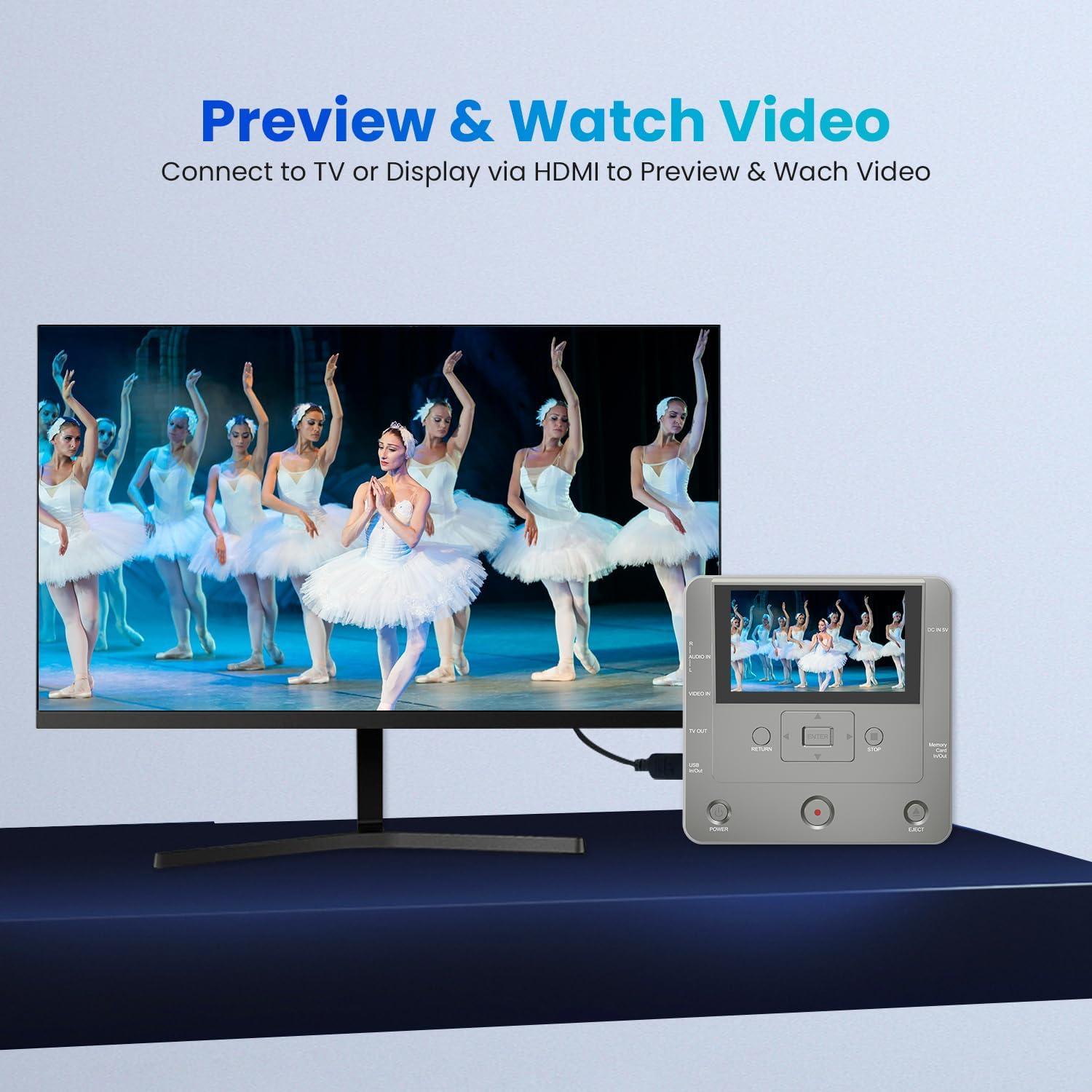 Grabadora de VHS a DVD Clariviews - Multifuncional, HD, WiFi