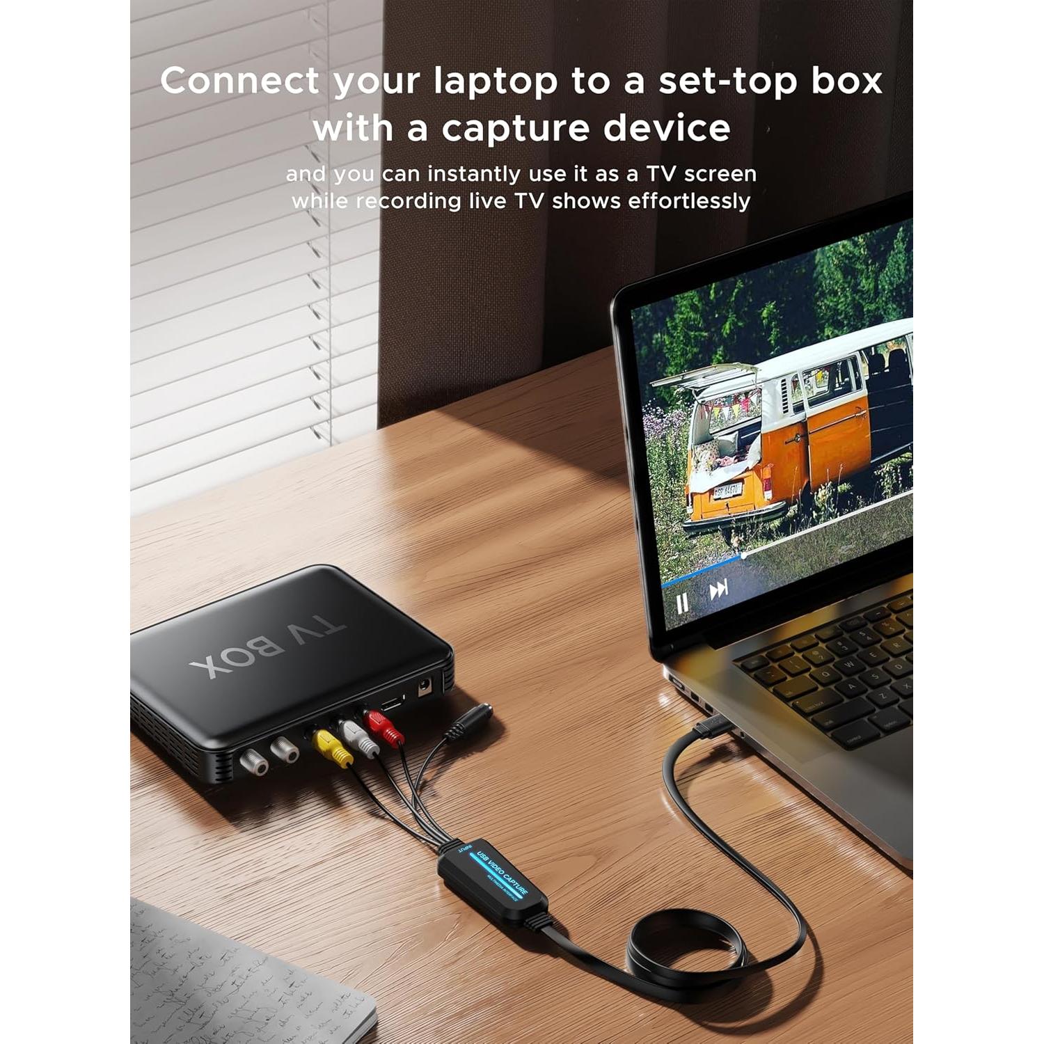 Convertidor de VHS a Digital Fulfalic - Captura USB 2.0 1080p