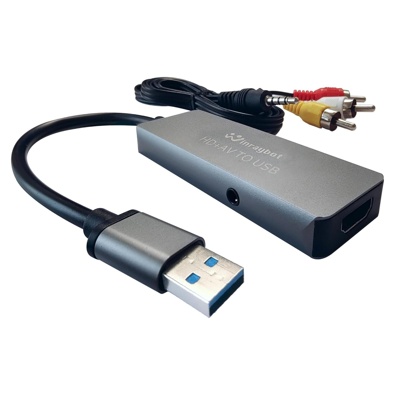 VHS to Digital Converter - RCA to USB, Analog to Digital Video Capture Device for Streaming, Includes HDMI and RCA Capture Cards