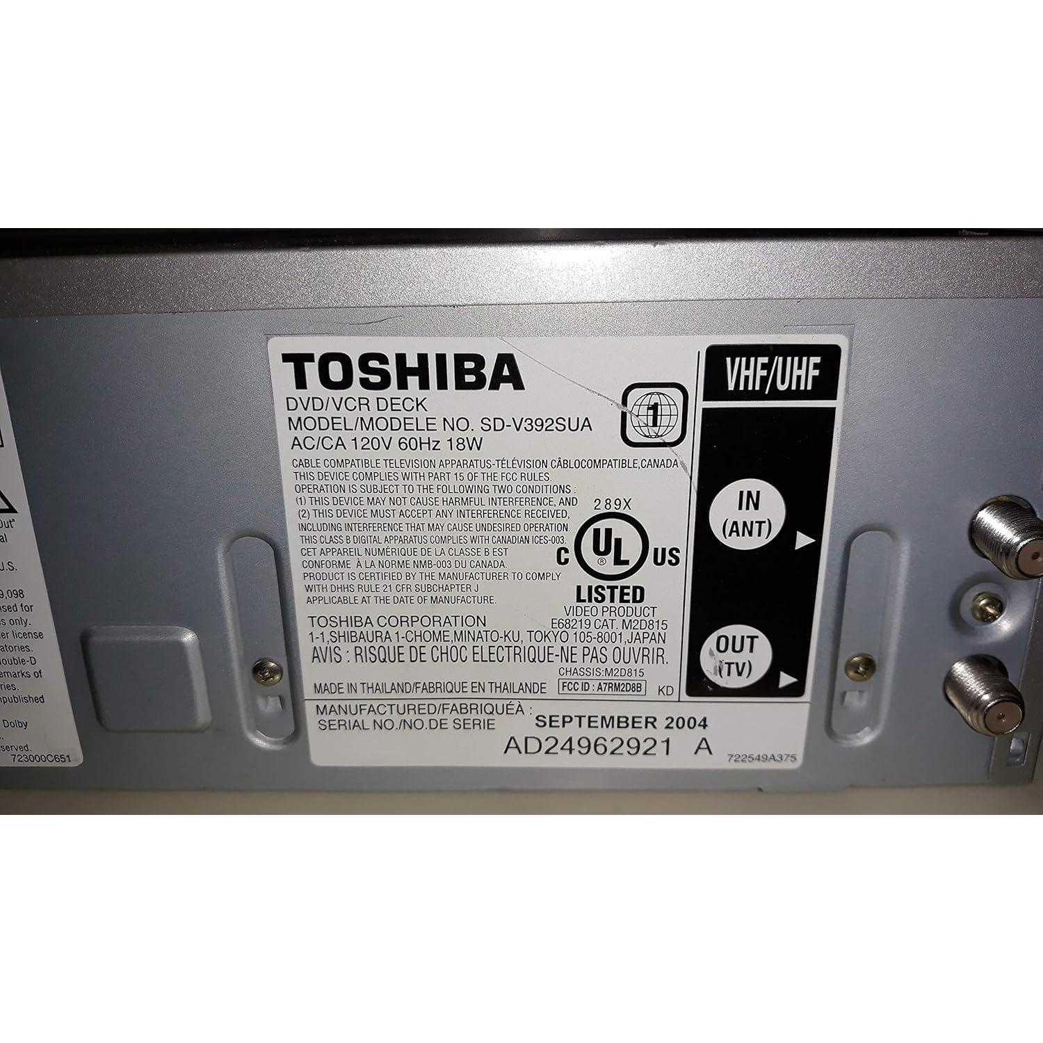 Reproductor DVD/VCR Toshiba SD-V392 Hi-Fi 4 Cabezas 3.58 kg