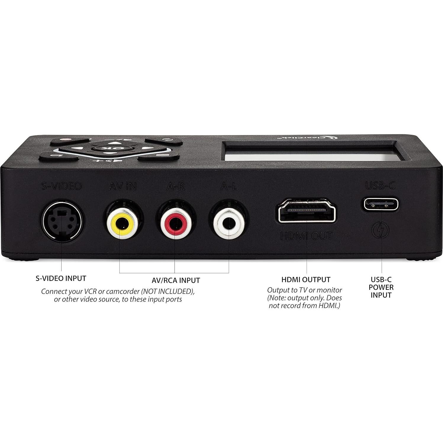 ClearClick Video to Digital Converter 2.0 (Second Generation) Mini Edition - Record Video from VCR's, VHS Tapes, AV, RCA, Hi8, Camcorder, DVD, Gaming Systems [Requires Working VCR/Camcorder & Tapes]