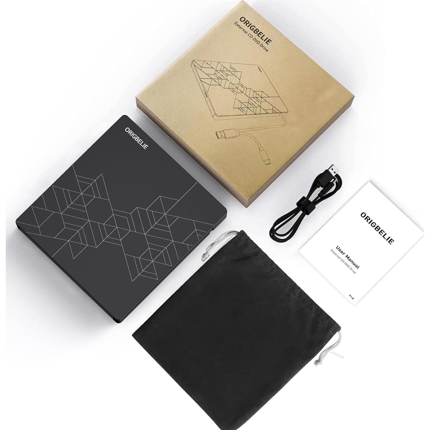 Unidad DVD Externa ORIGBELIE USB 3.0 Tipo C 6 en 1