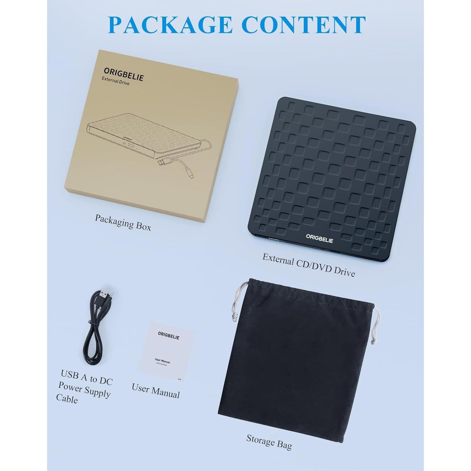 External CD DVD Drive for Laptop, USB 3.0 Type-C Ultra Slim 13mm DVD Player Portable CD DVD +/-RW Drive CD Burner Reader Writer Recorder for Desktop PC Windows 11/10/8/7 Linux Mac OS (Black)