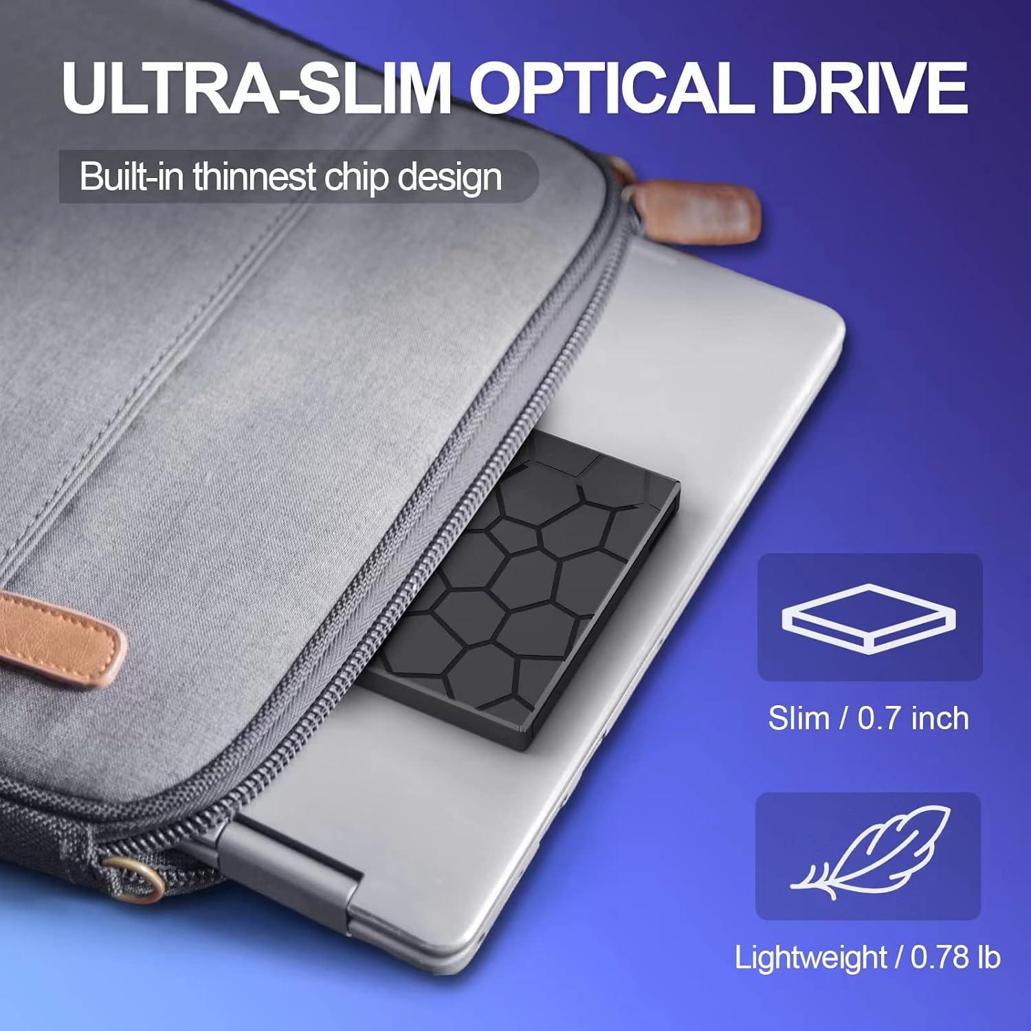 Unidad Externa de CD/DVD BPAKDU 8 en 1 USB 3.0 Negra