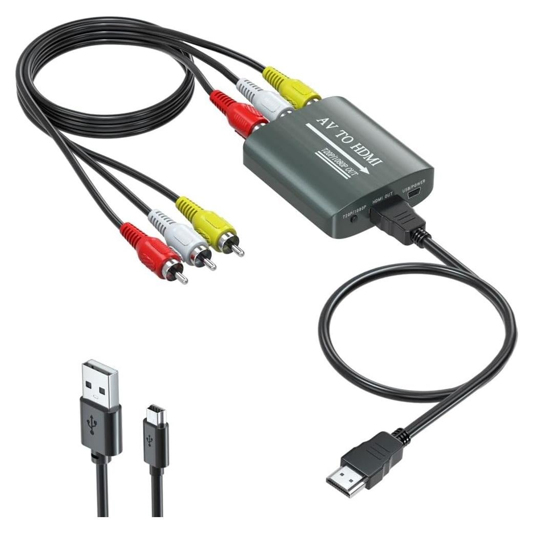 Convertidor RCA a HDMI Setuact con cables incluidos 720p 1080p