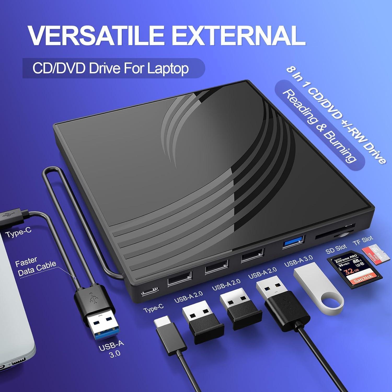 Unidad Externa de CD/DVD BPAKDU B31-Y2 USB 3.0 Negra