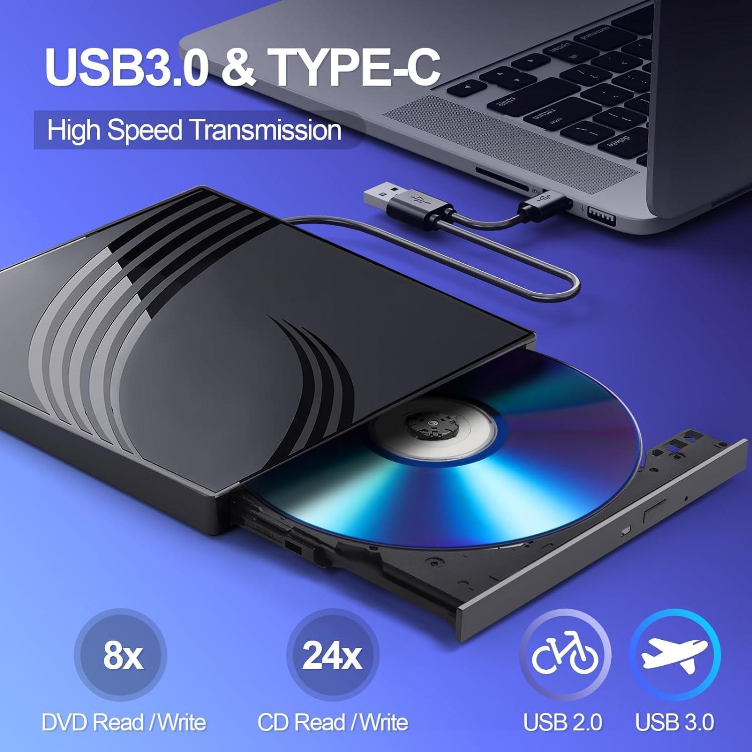Unidad Externa de CD/DVD BPAKDU B31-Y2 USB 3.0 Negra