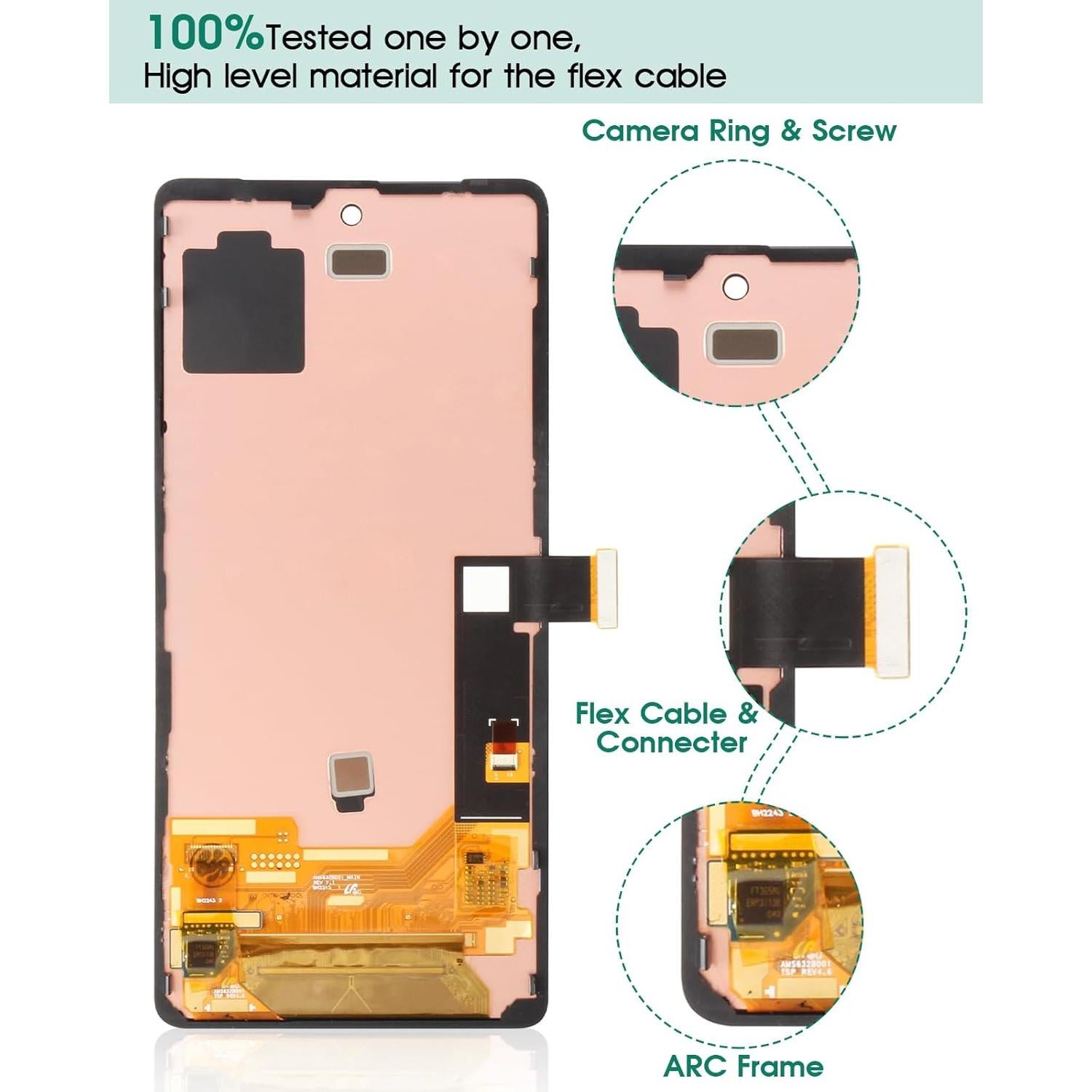 Reemplazo Pantalla Táctil LCD Google Pixel 7 SRJTEK con Marco