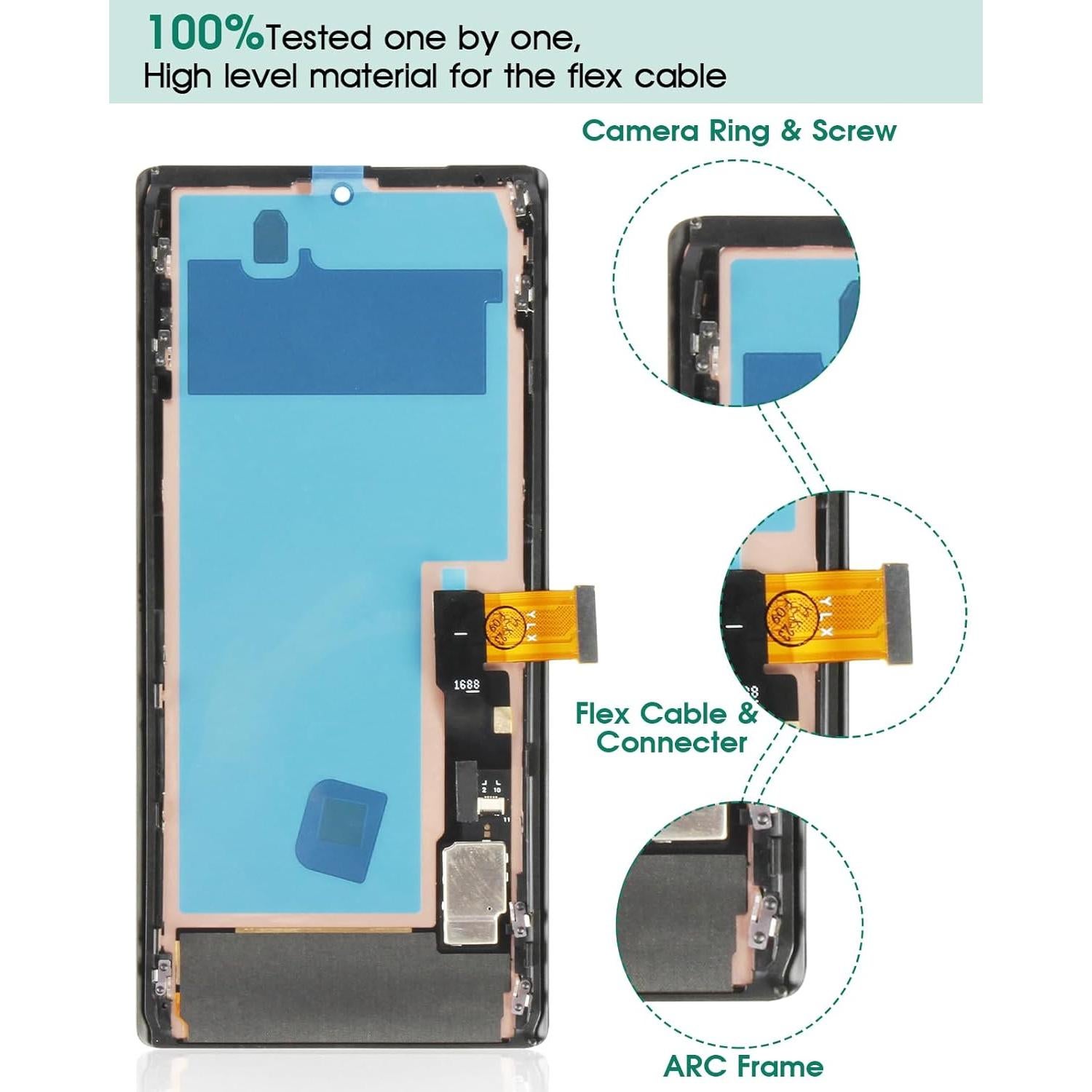 Pantalla OLED Reemplazo Google Pixel 6 Pro GLUOG G8VOU 17.02 cm