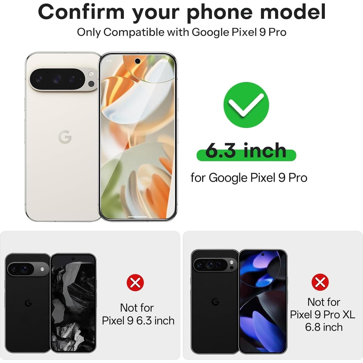 Protector de Pantalla y Lente OMOTON para Google Pixel 9 Pro