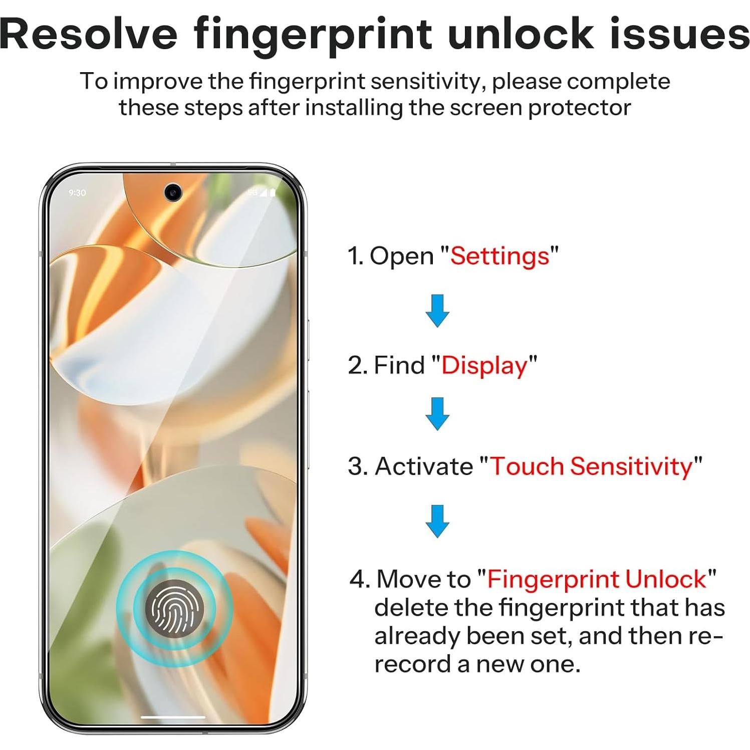 Protector de Pantalla y Lente OMOTON para Google Pixel 9 Pro