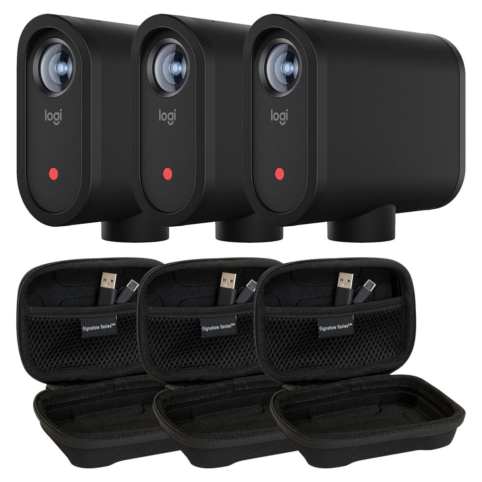 Logitech Mevo Start Wireless Live Streaming Camera for Creators with Signature Series Case | 1080p HD Video with App Control, Stream Via LTE or WiFi, Multi-Cam Compatible, Internal Mics | 3 Pack