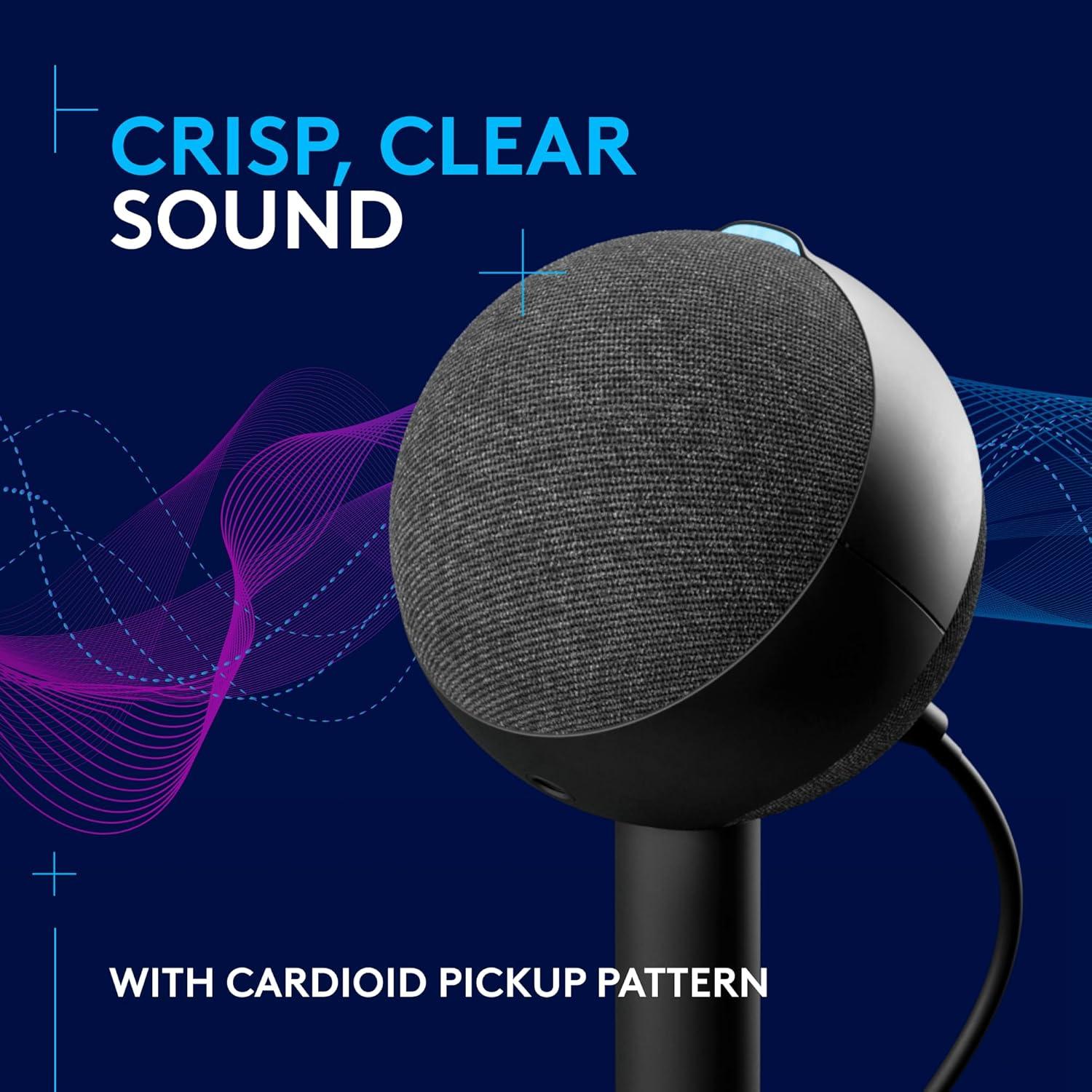 Micrófono Gaming Logitech G Yeti Orb USB Cardioide RGB