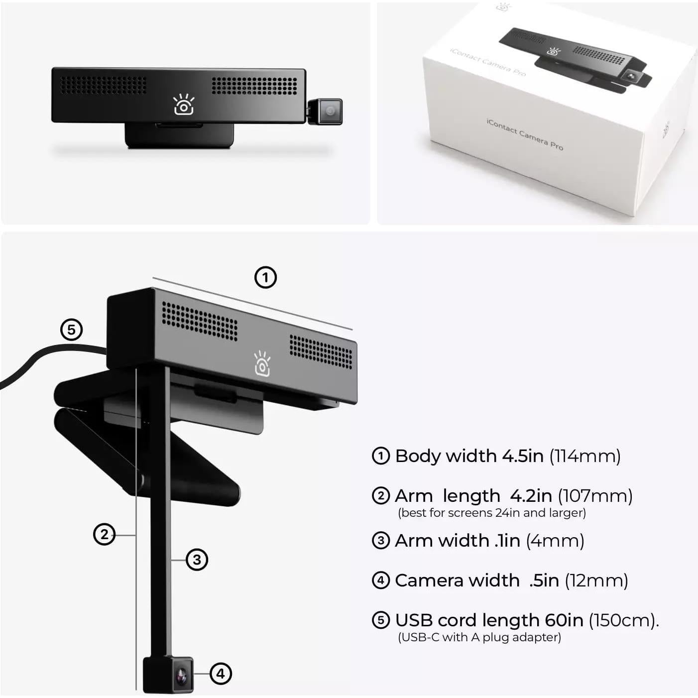 Webcam 4K iContact Pro con Micrófono y USB-C para PC/Mac
