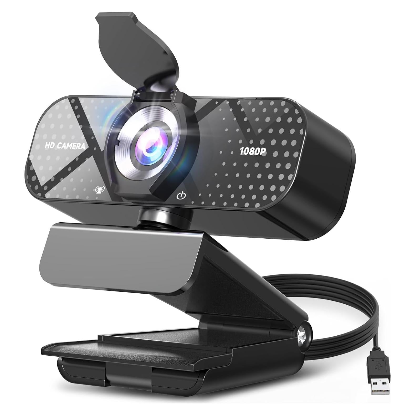 Cámara Web TRAUSI 1080P HD con Micrófono y Lente Gran Angular