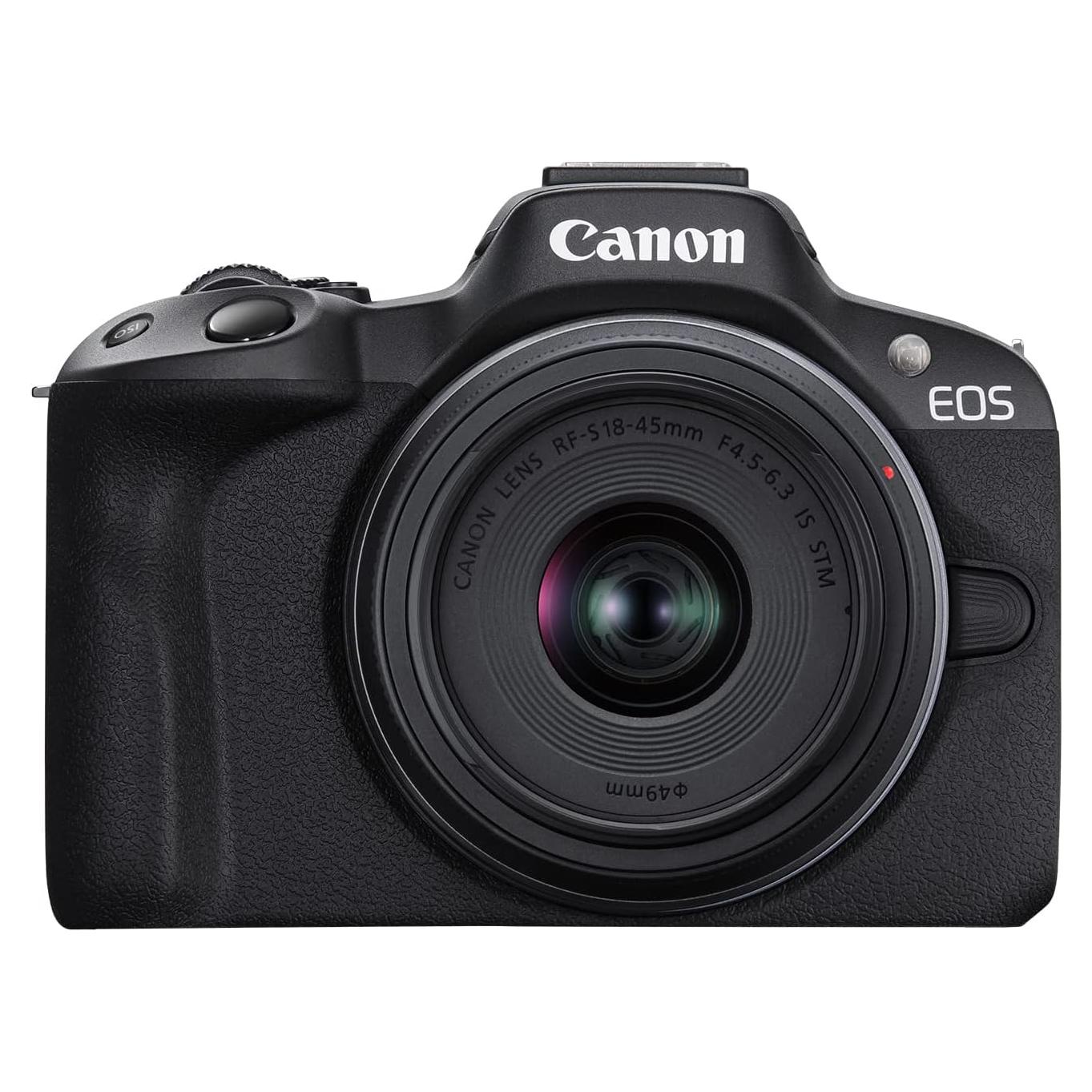 Canon EOS R50 Mirrorless Camera RF-S18-45mm F4.5-6.3 is STM Lens Kit, 24.2 Megapixel CMOS (APS-C) Sensor, 4K Video, Hybrid Camera, Photo and Video, Vlogging, Content Creator, RF Mount, Black