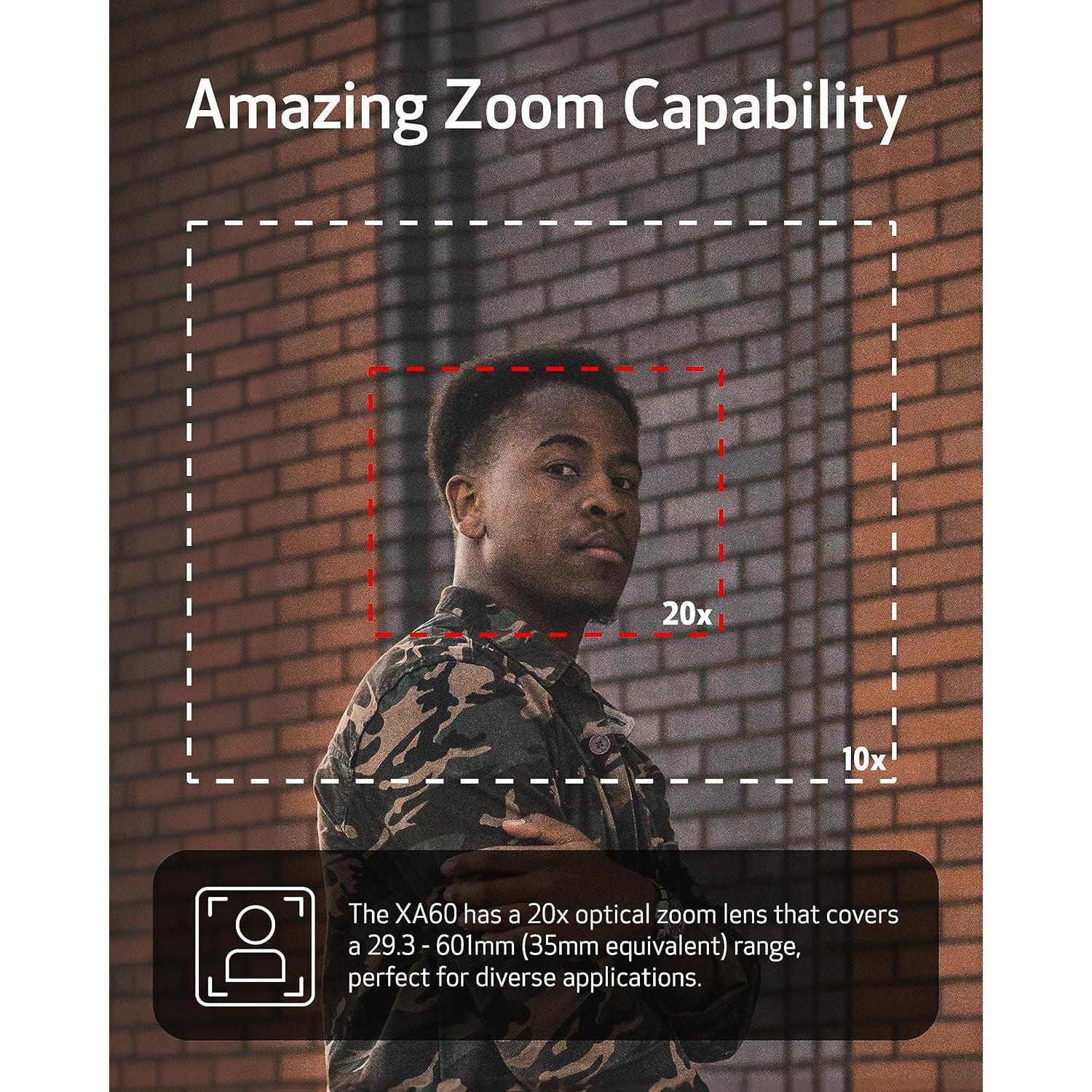 Cámara de video profesional Canon XA60 4K UHD con lente 20x