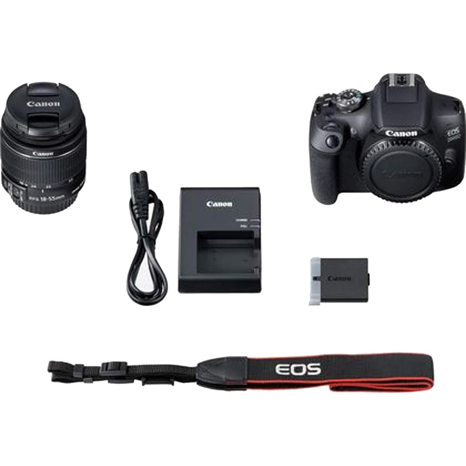 Canon EOS 2000D / Rebel T7 DSLR Camera w/ 18-55mm F/3.5-5.6 is II Lens + 32GB SD Card + More (Renewed)