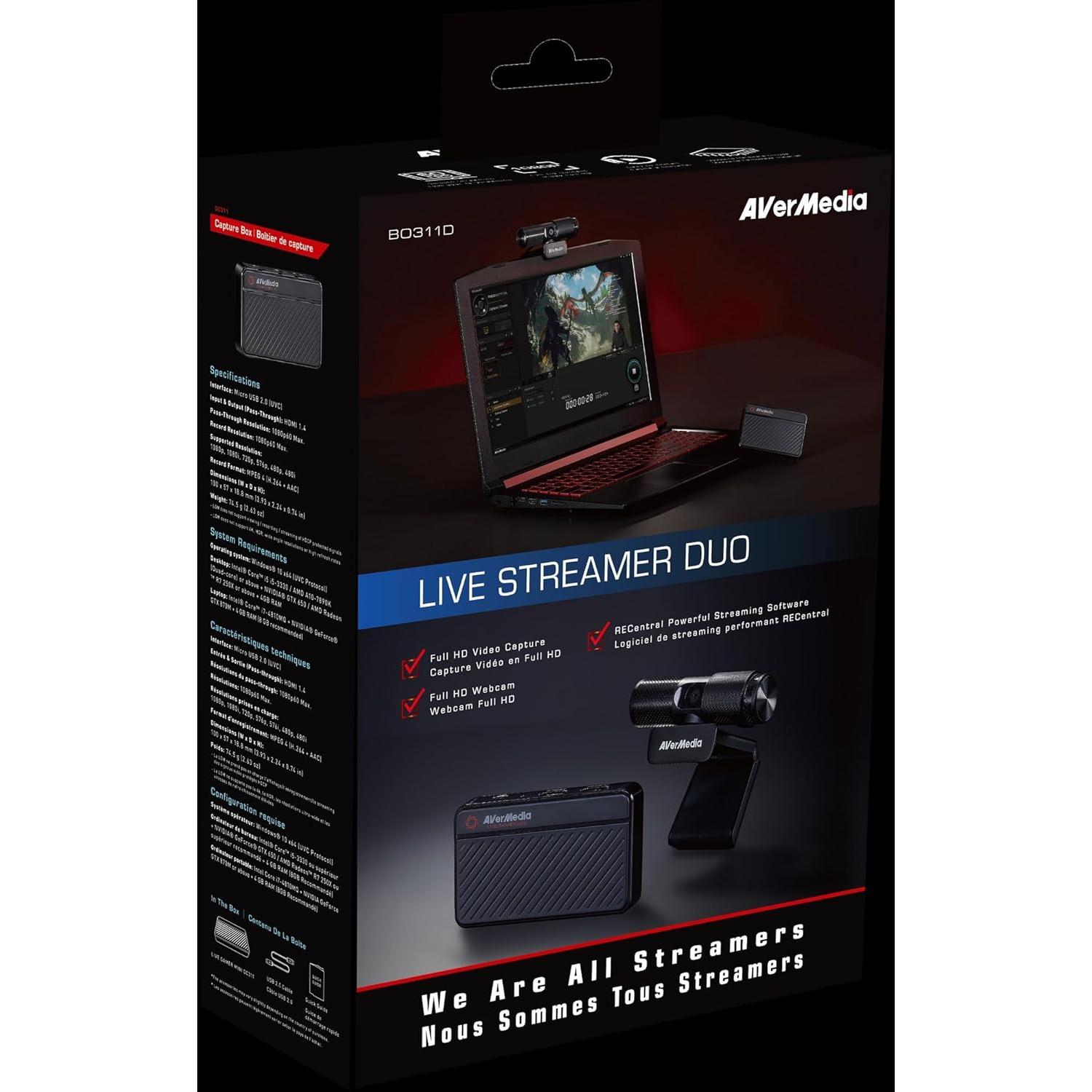 AVerMedia Live Streamer Duo BO311D Captura Juegos Full HD