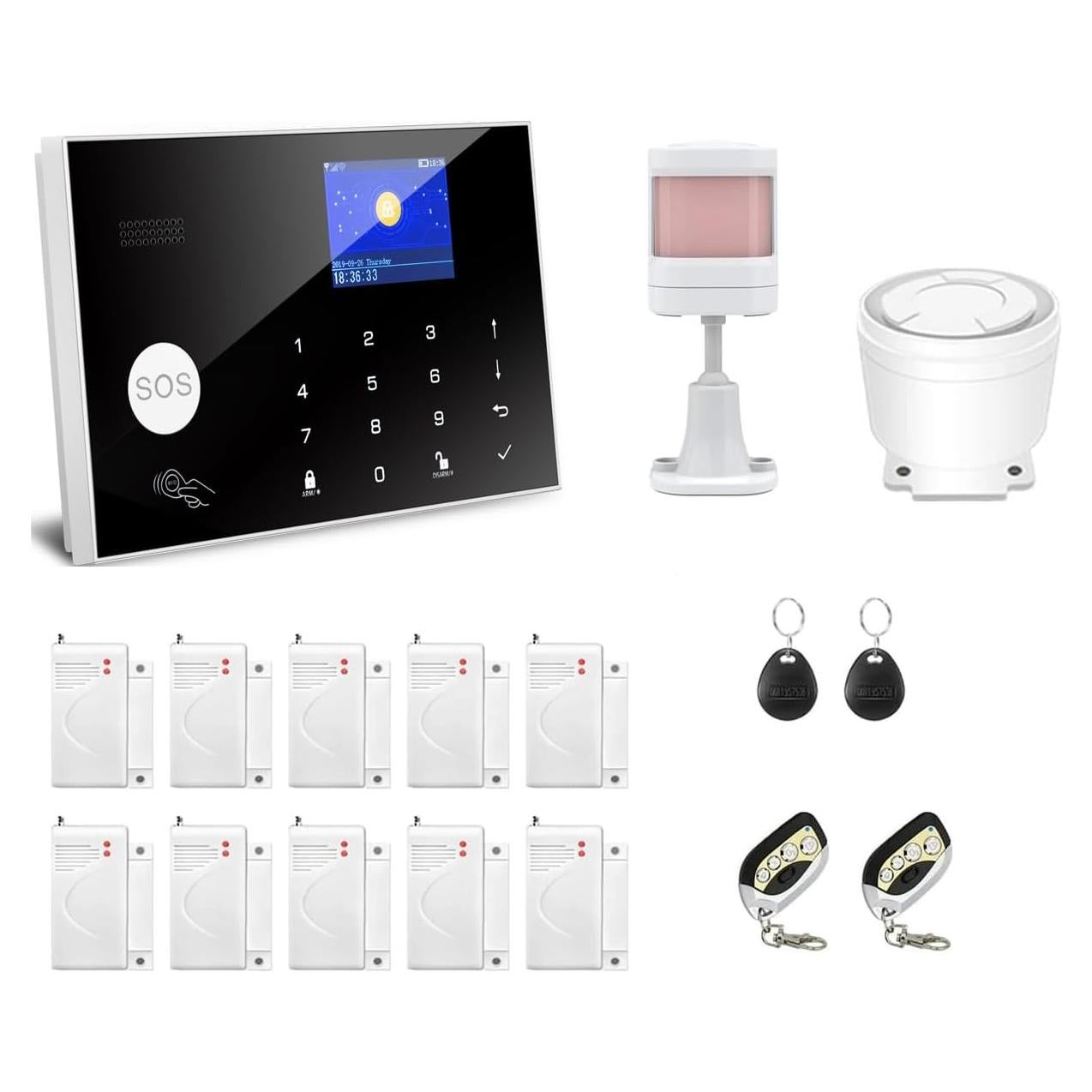 Sistema de Alarma SOUJAMAO GSM y WiFi, 10 Sensores y 1 Detector