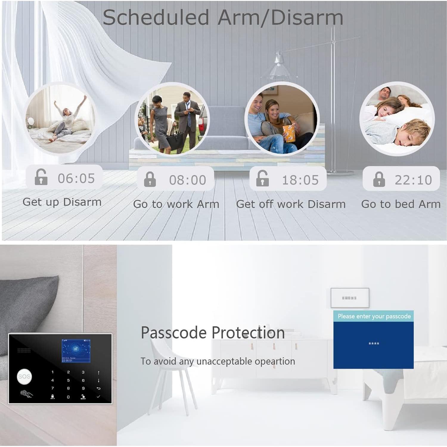Sistema de Alarma SOUJAMAO GSM y WiFi, 10 Sensores y 1 Detector