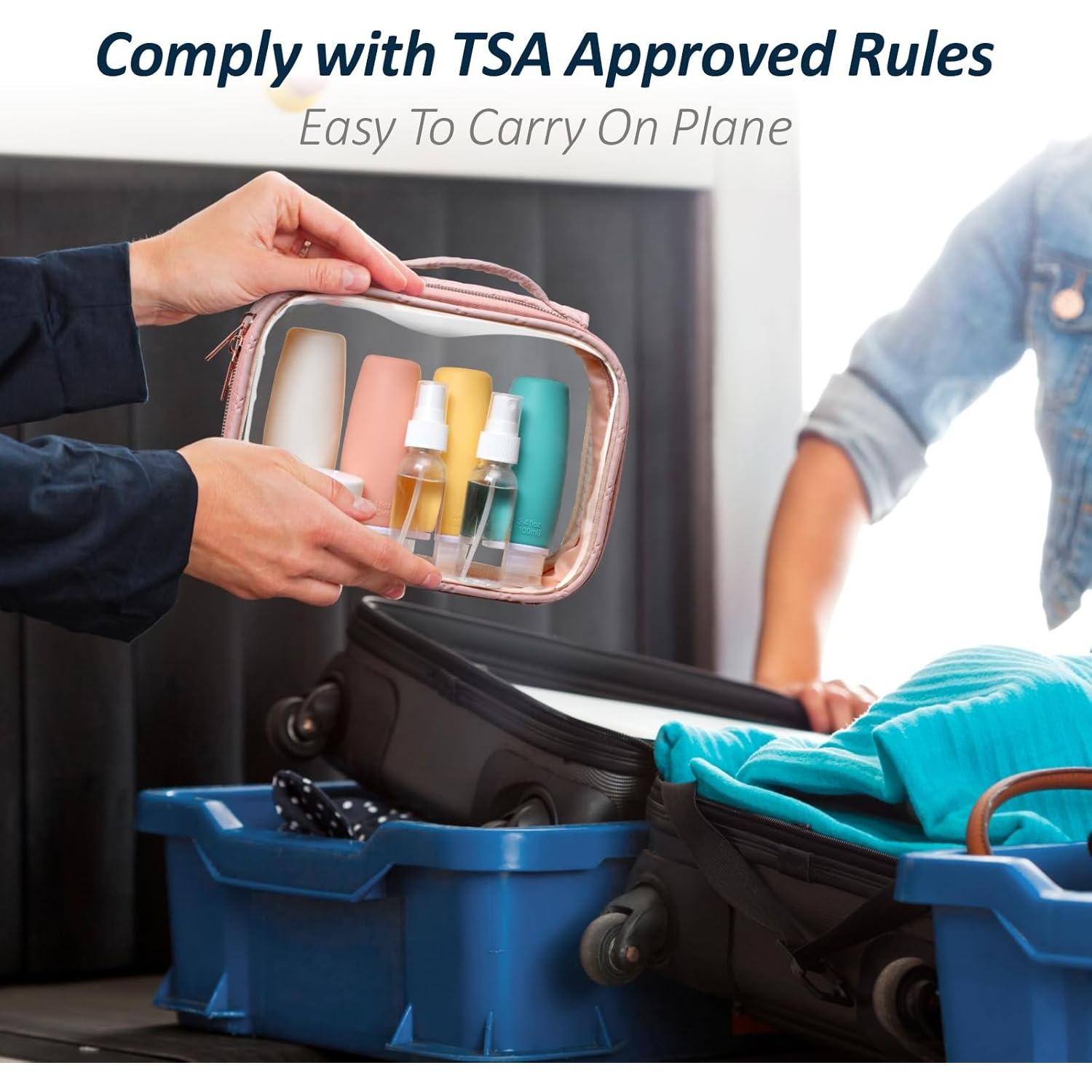 Bolsa de Aseo Packism Aprobada por TSA con 8 Botellas 100ml