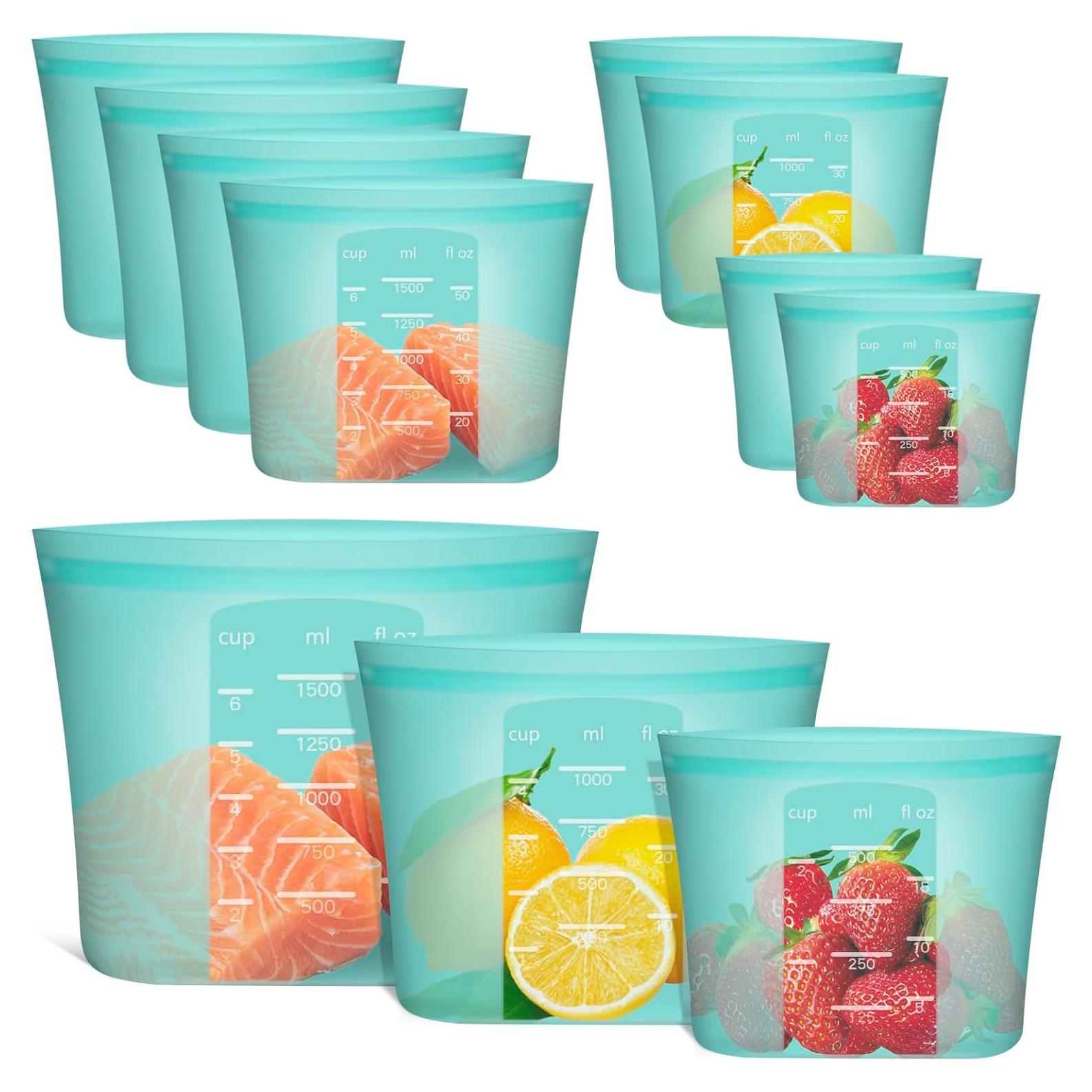 Bolsas de Almacenamiento de Comida Annaklin 100% Silicona 8 Piezas