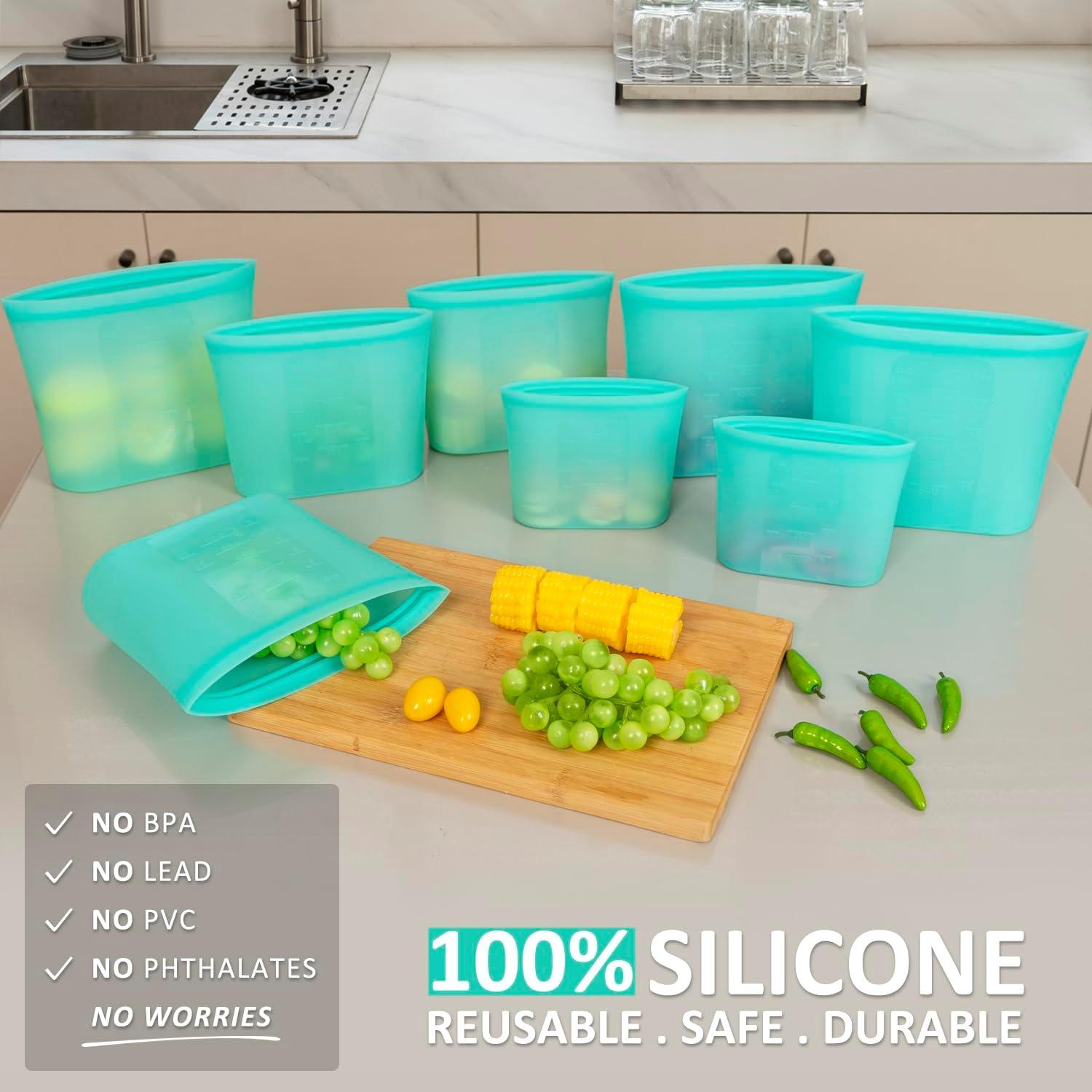 Bolsas de Almacenamiento de Comida Annaklin 100% Silicona 8 Piezas