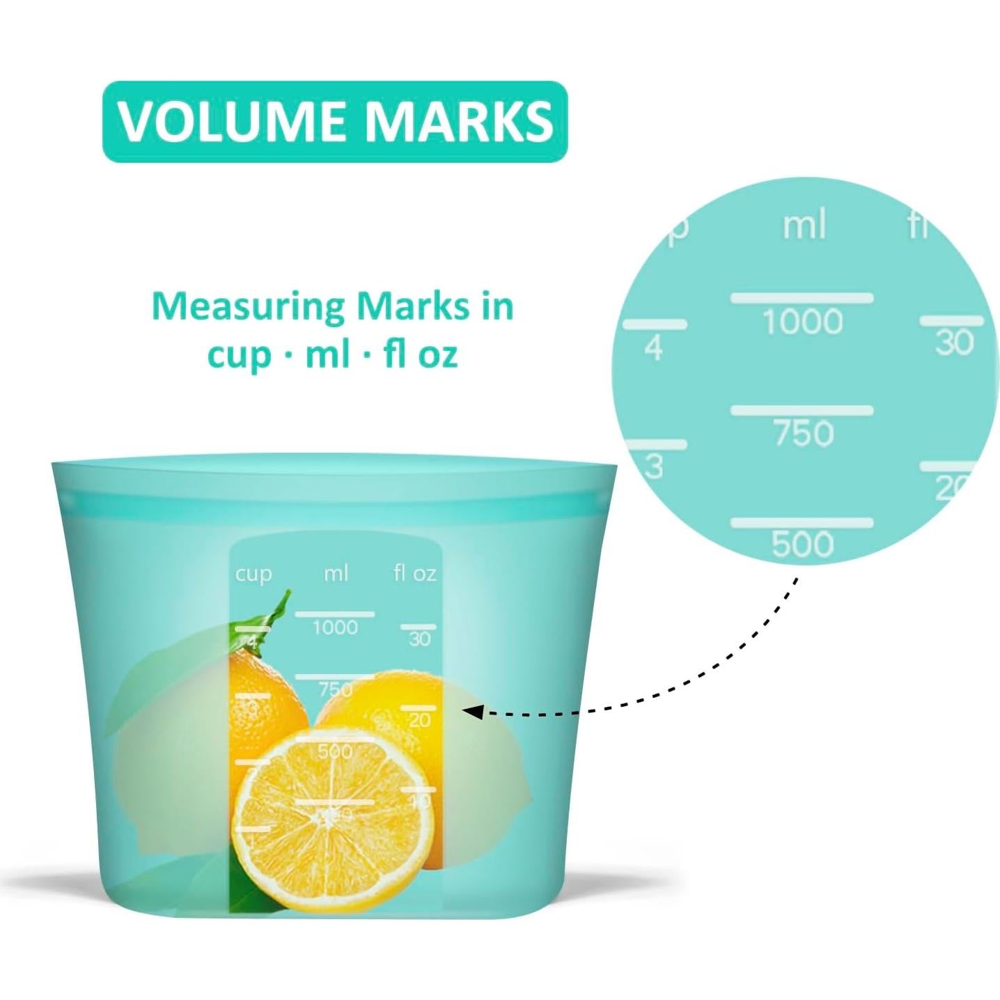 Bolsas de Almacenamiento de Comida Annaklin 100% Silicona 8 Piezas