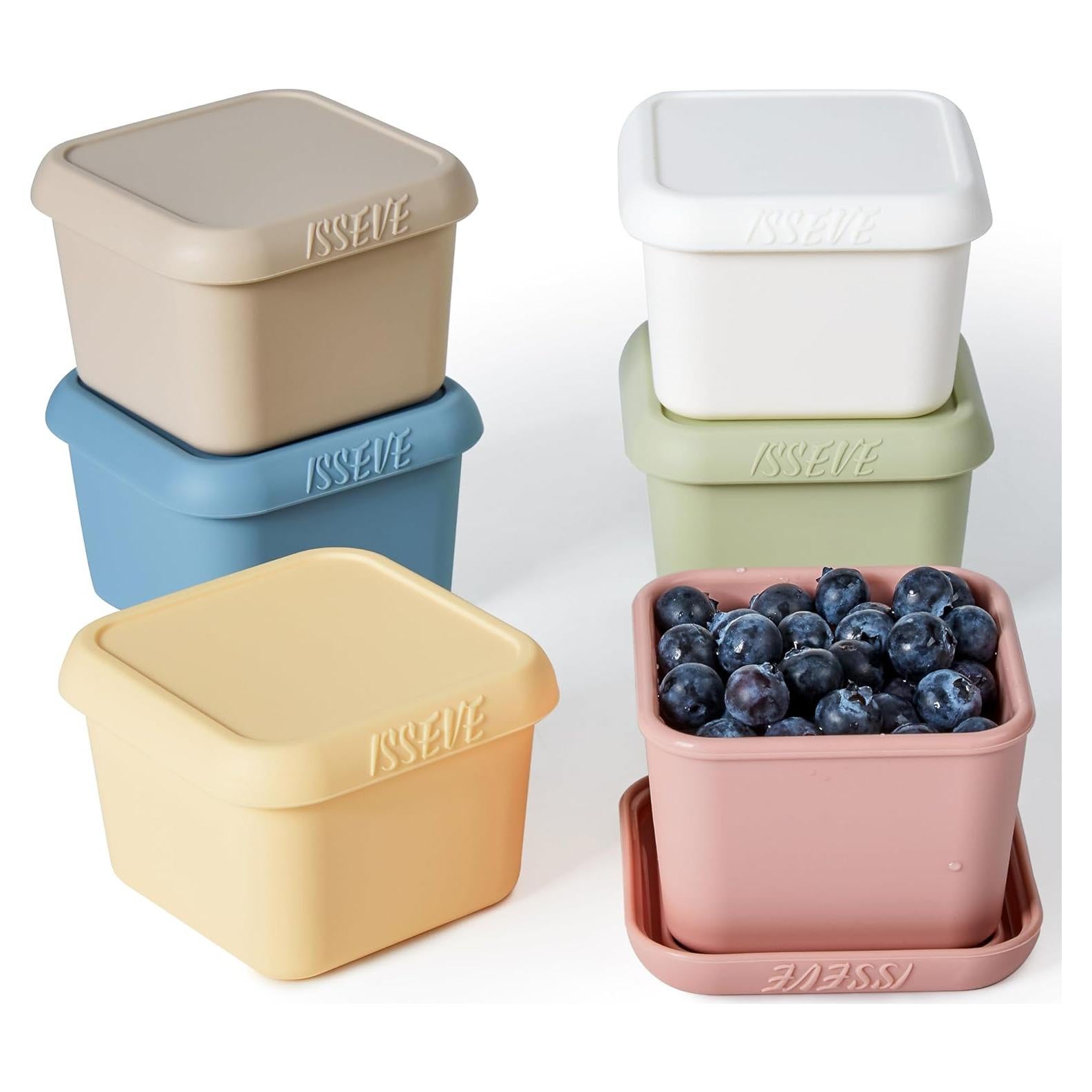 ISSEVE 6 Pack Contenedores de Snack Silicona 177ml para Niños