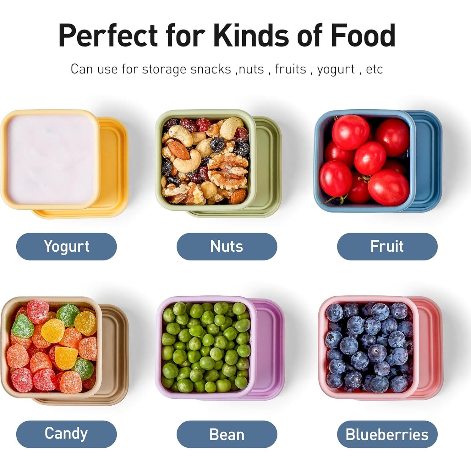 ISSEVE 6 Pack Contenedores de Snack Silicona 177ml para Niños