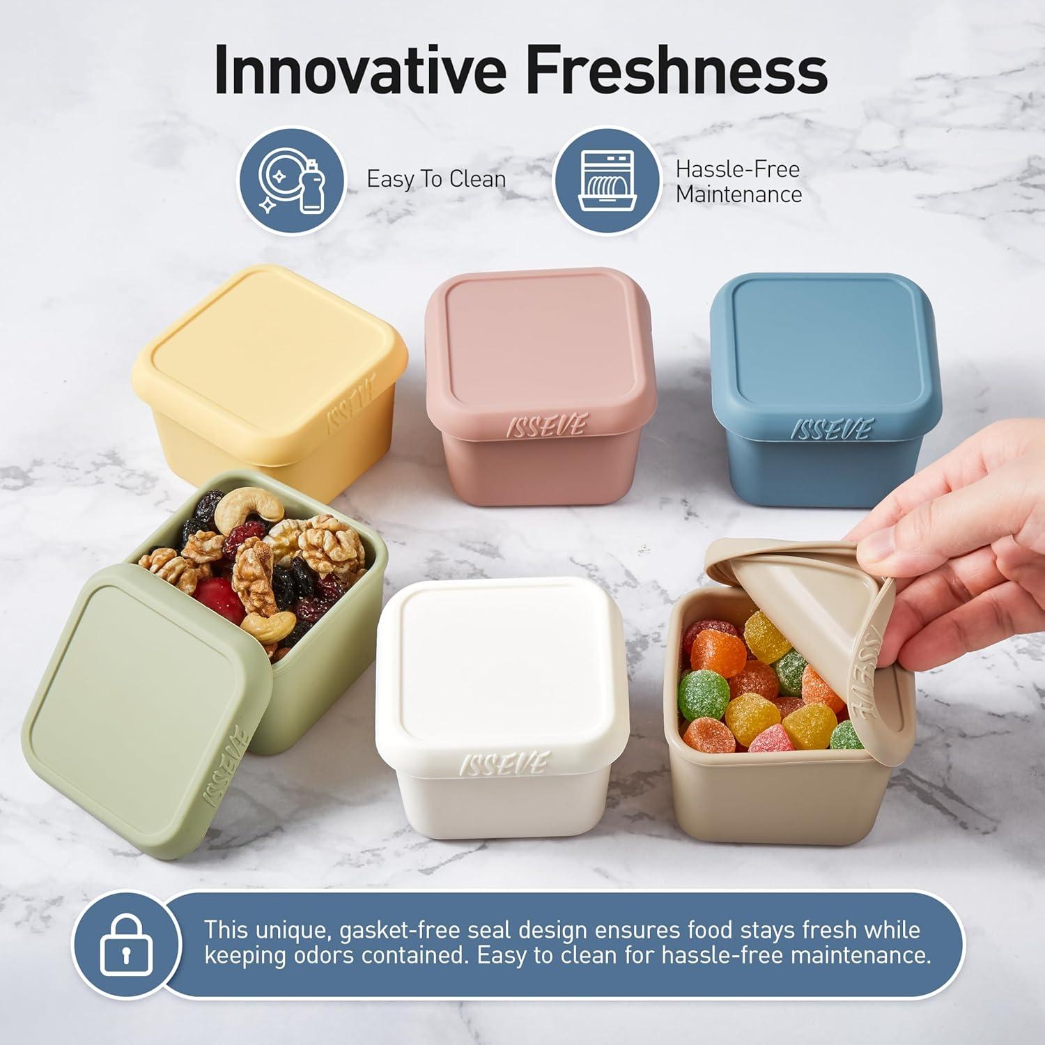 ISSEVE 6 Pack Contenedores de Snack Silicona 177ml para Niños