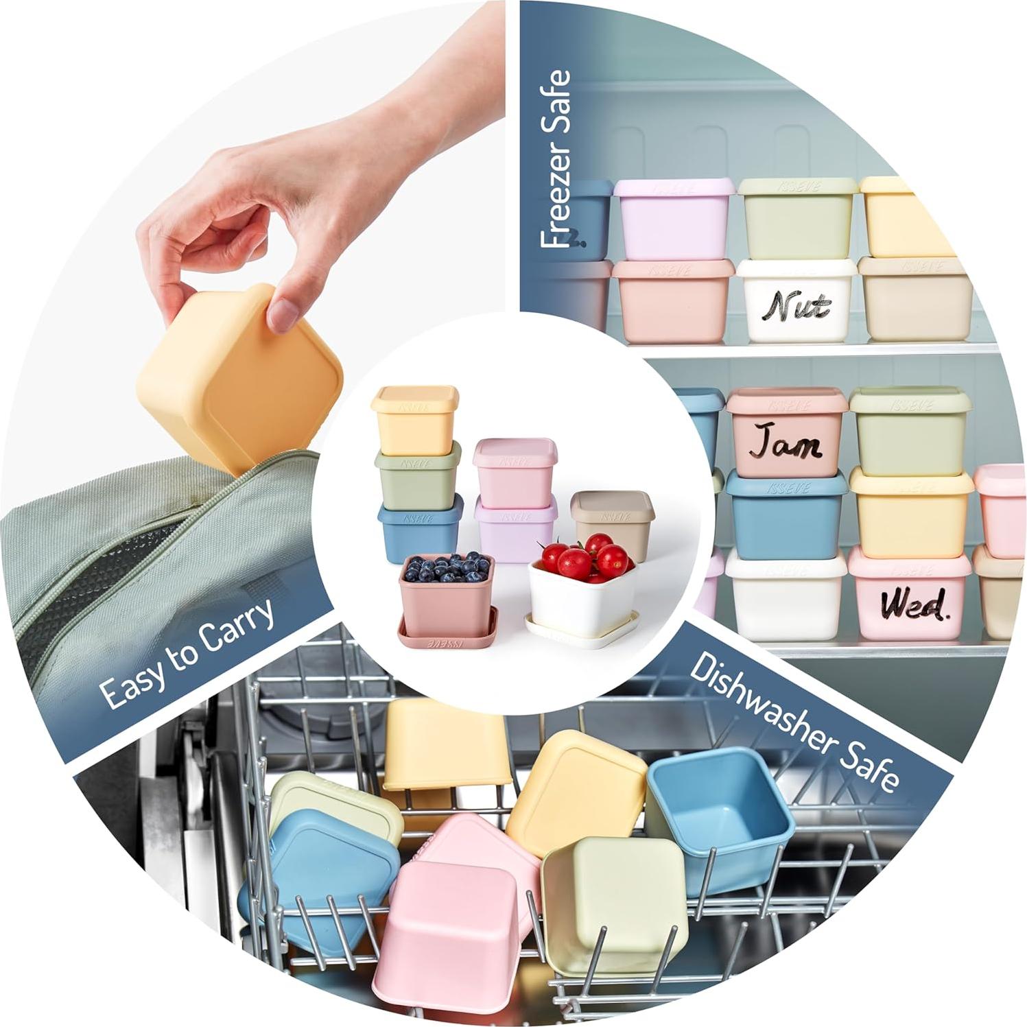 ISSEVE 6 Pack Contenedores de Snack Silicona 177ml para Niños