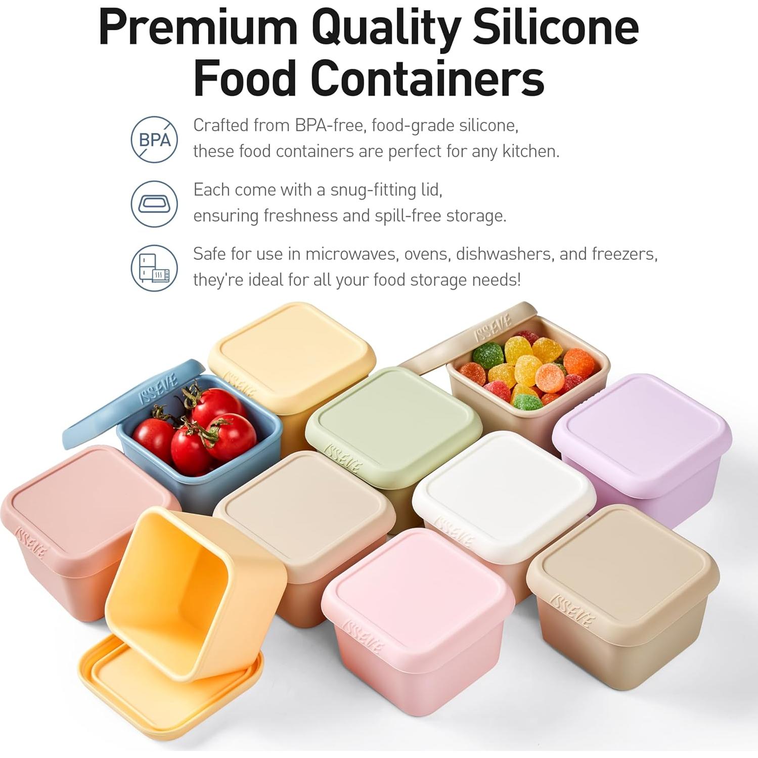 ISSEVE 6 Pack Contenedores de Snack Silicona 177ml para Niños