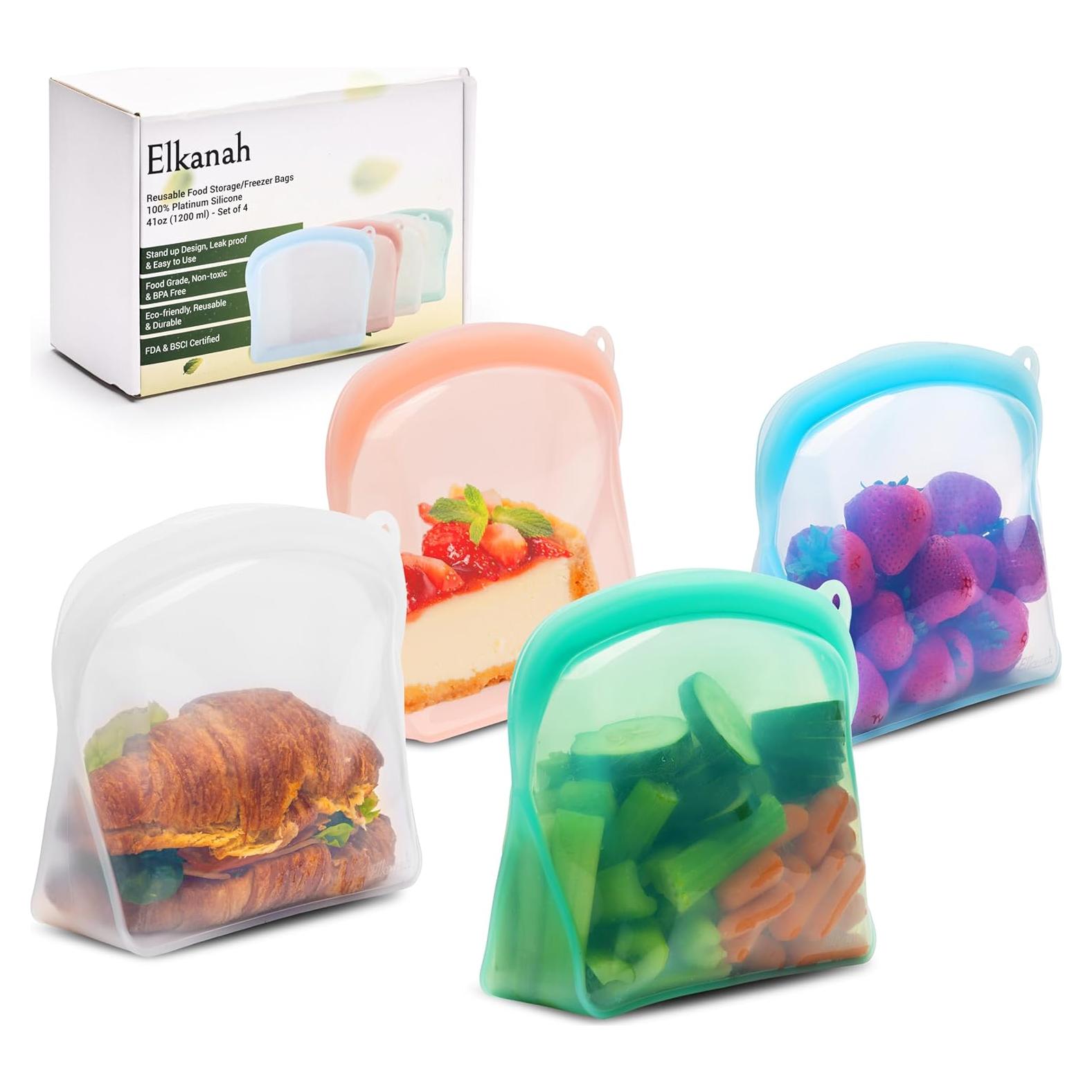 Bolsa de Almacenamiento Reutilizable Elkanah 1200ml Silicona