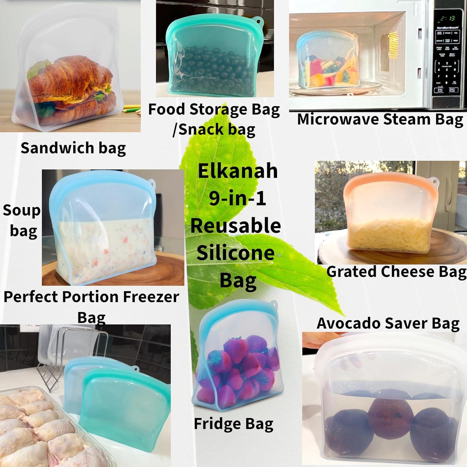 Bolsa de Almacenamiento Reutilizable Elkanah 1200ml Silicona