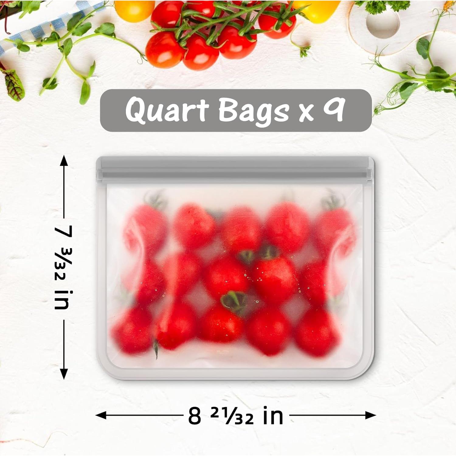 Bolsas Reutilizables de Silicona FUNFERY - 9 Unidades para Alimentos