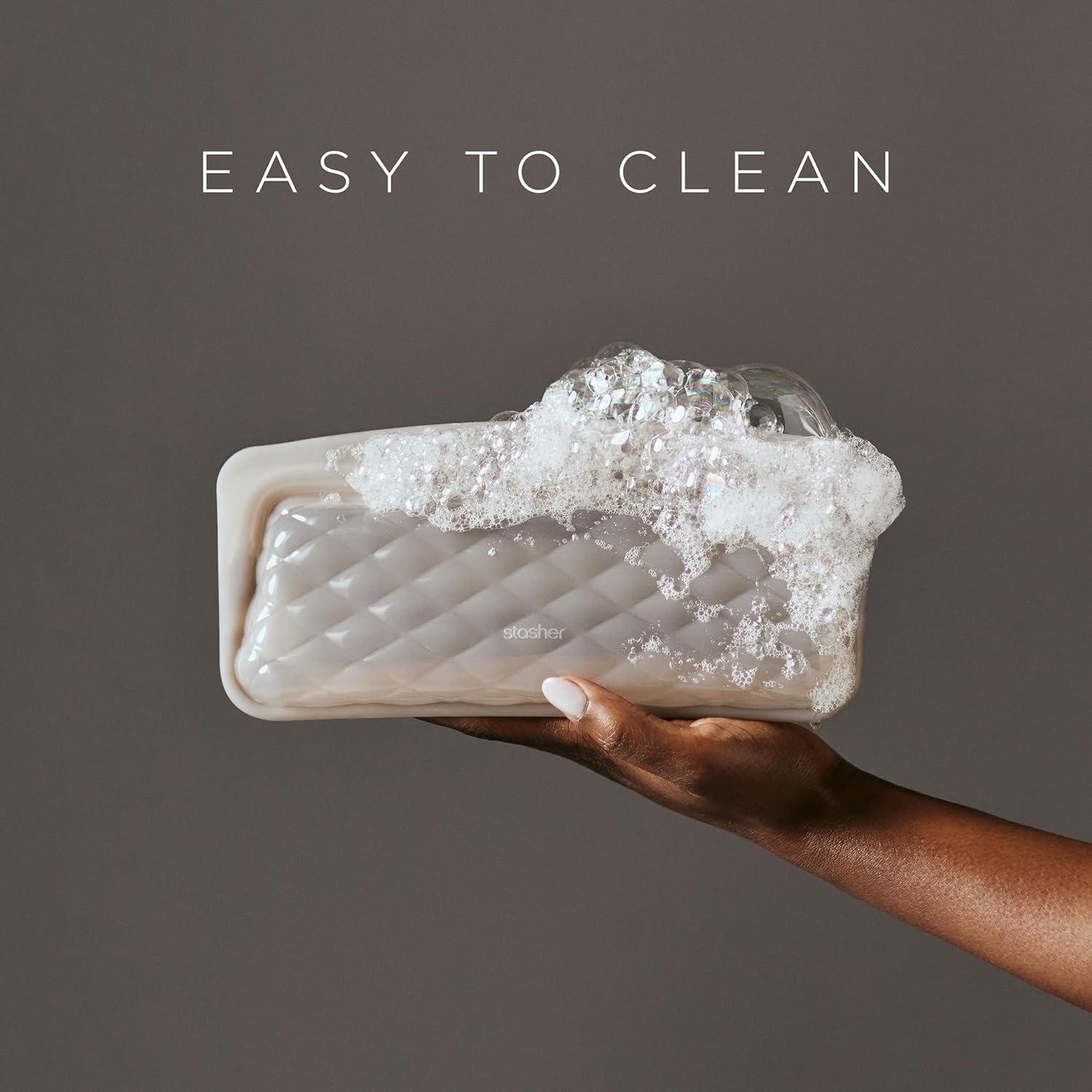 Bolsa de Maquillaje Reutilizable Stasher Taupe 12 Oz Ecológica