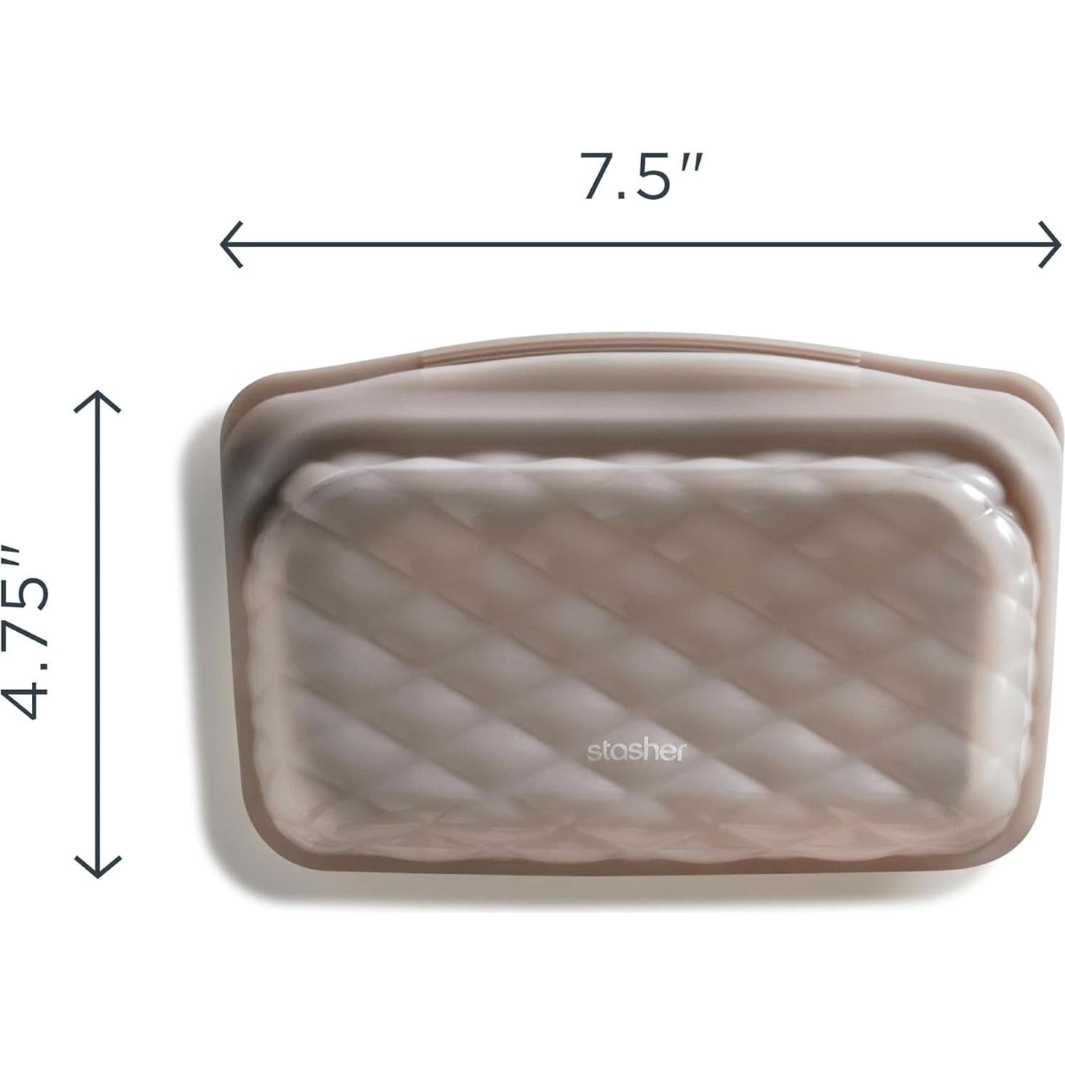 Bolsa de Maquillaje Reutilizable Stasher Taupe 12 Oz Ecológica