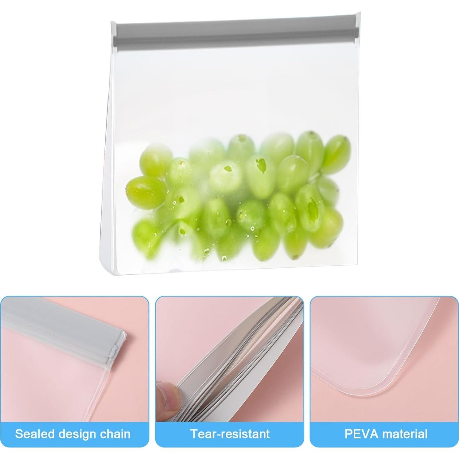 6 Bolsas de Almacenamiento Reutilizables KFHENSOMR 20x22cm