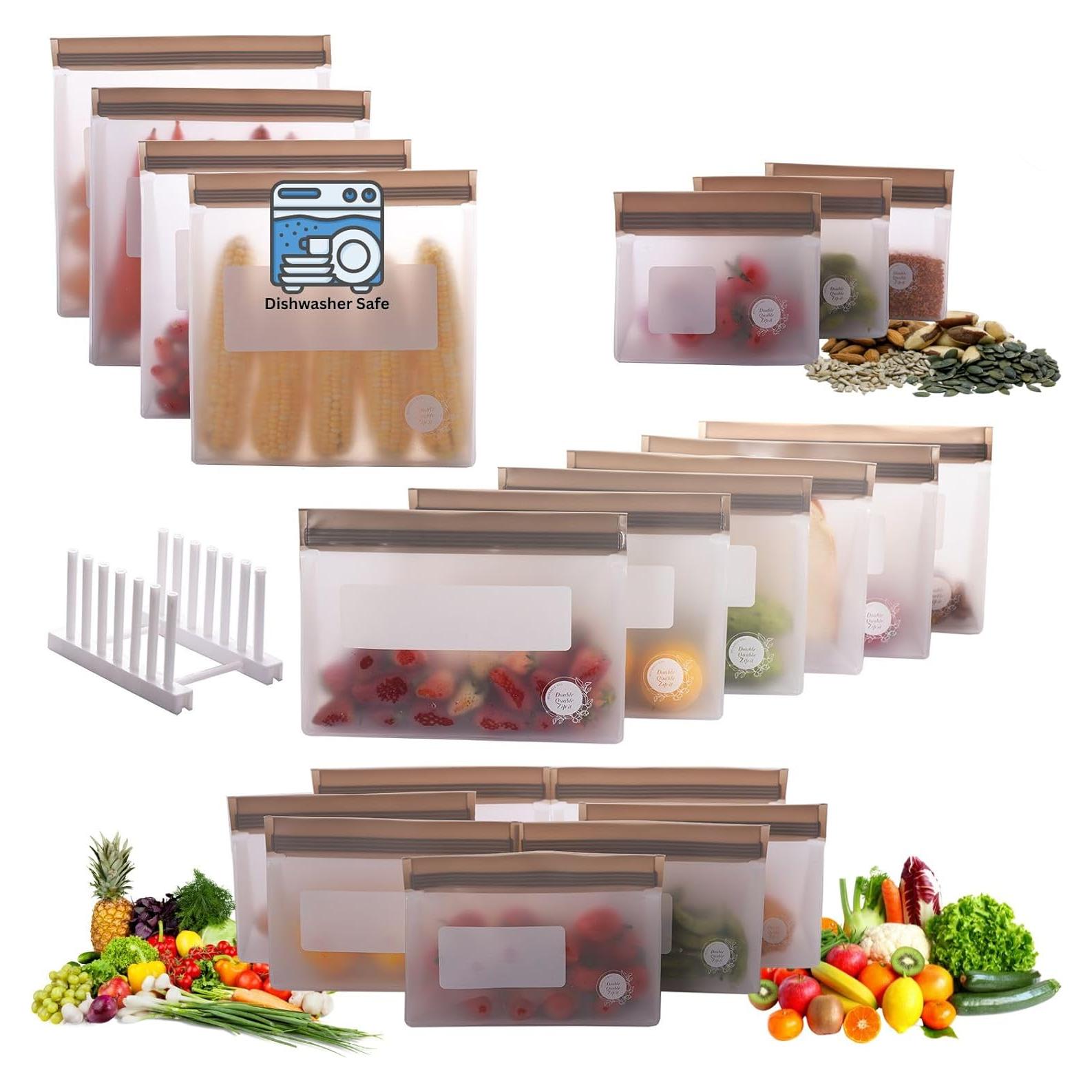 Bolsas de Almacenamiento de Alimentos Double Quable Zip-it 21 Pzas