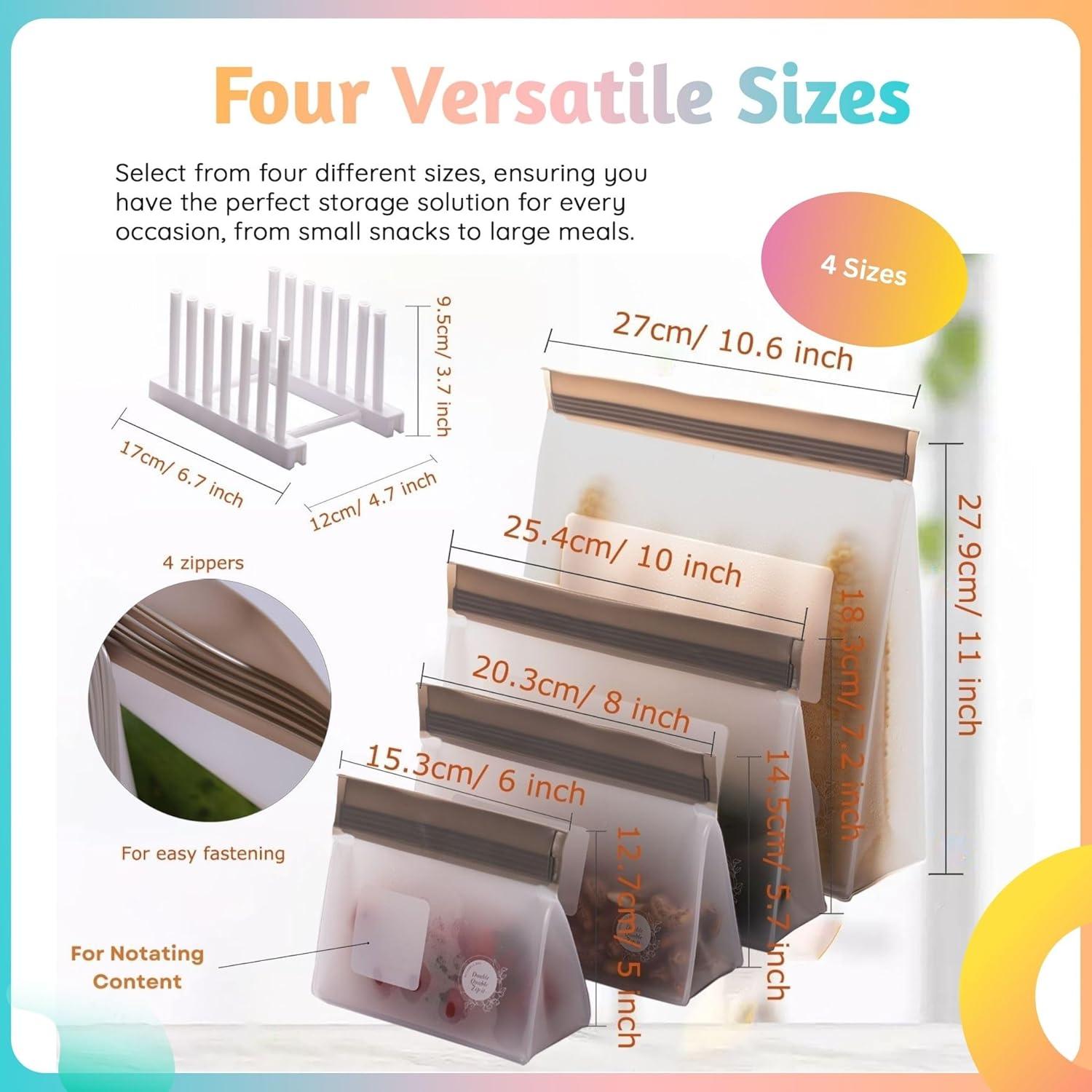 Bolsas de Almacenamiento de Alimentos Double Quable Zip-it 21 Pzas