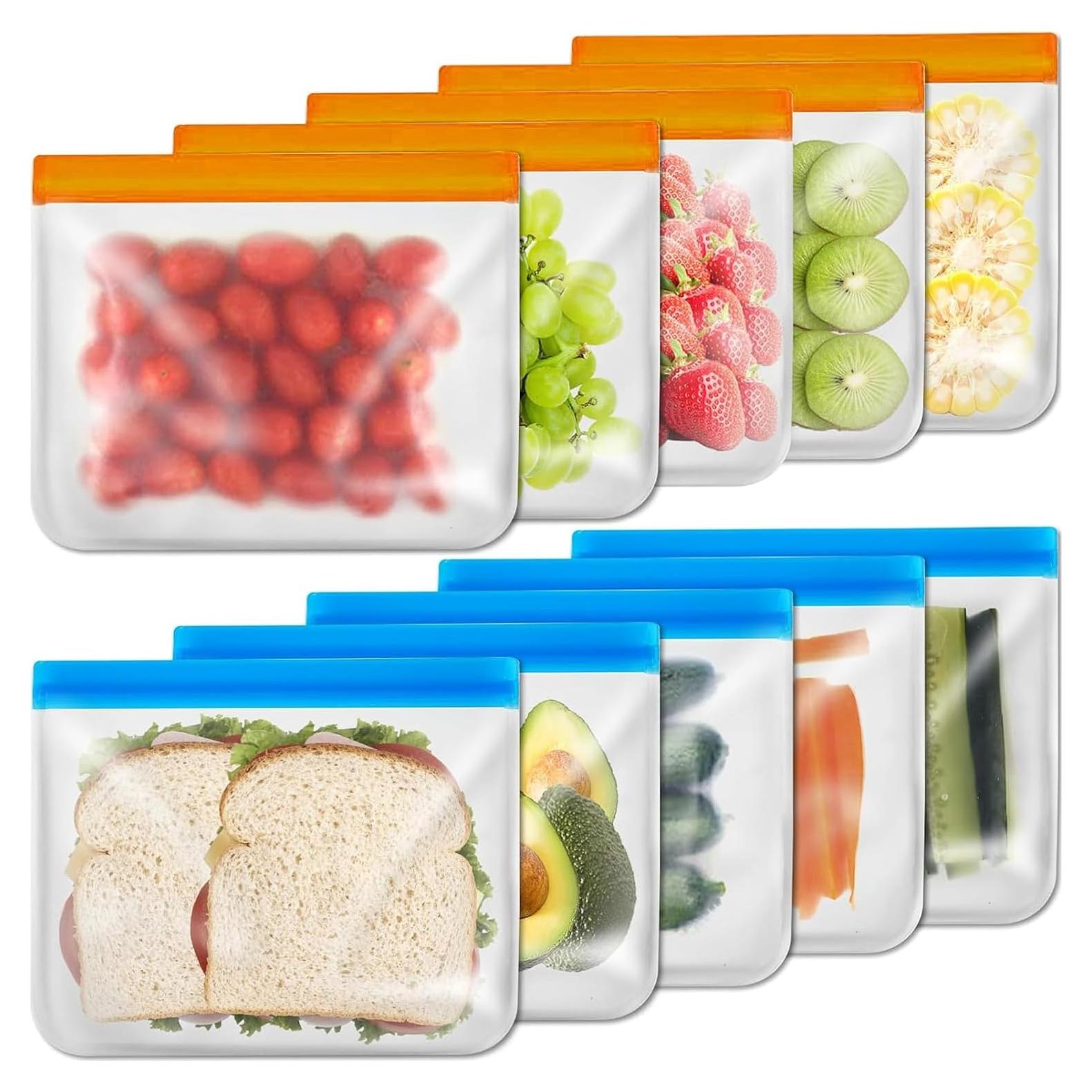 Paquete de 10 Bolsas de Silicona Reutilizables SHUOGUO