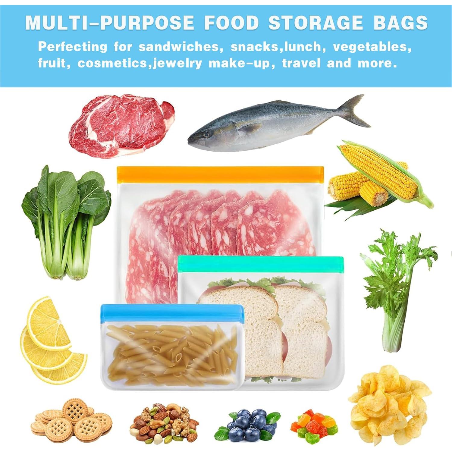 Paquete de 10 Bolsas de Silicona Reutilizables SHUOGUO